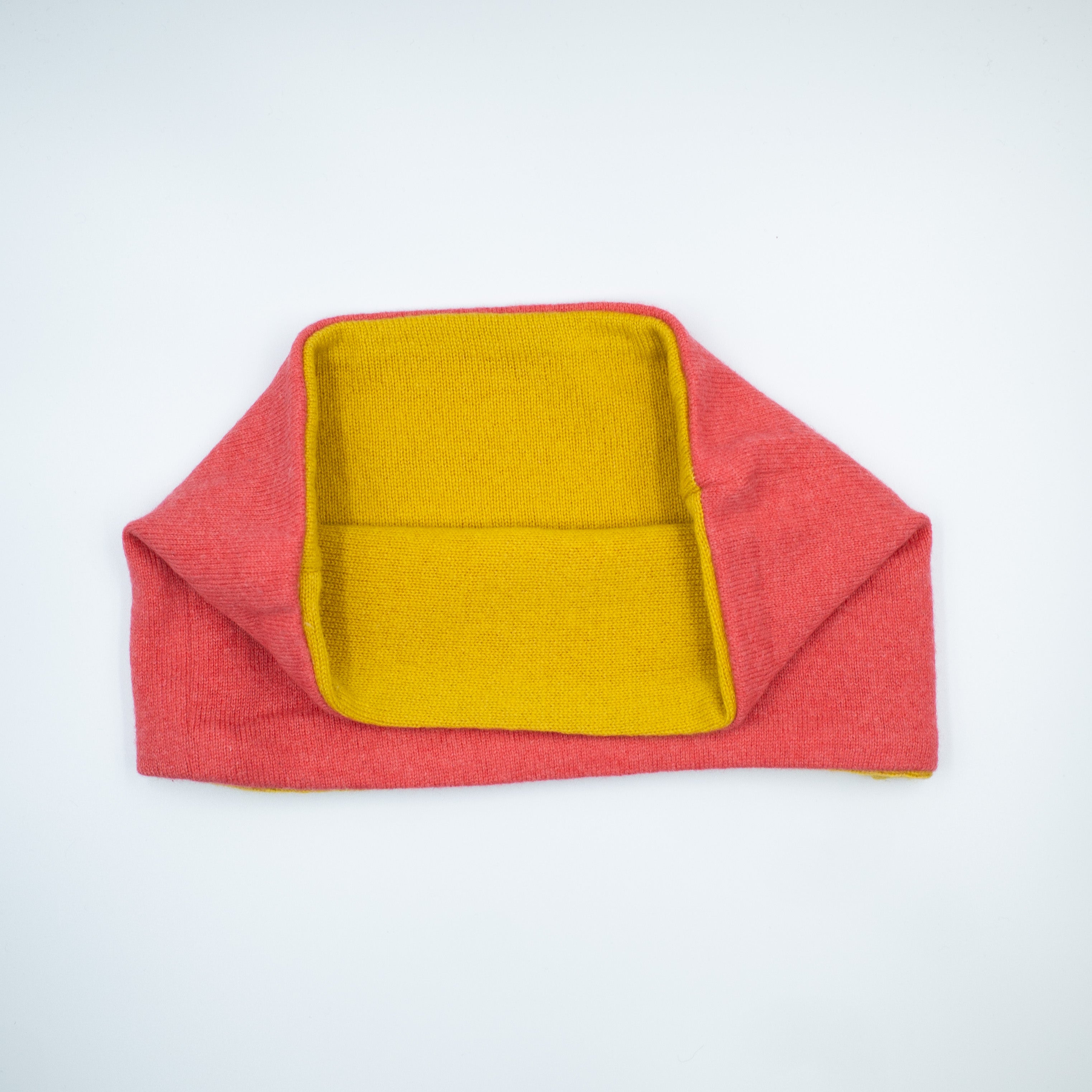 Mustard and Coral Pink Neck Warmer