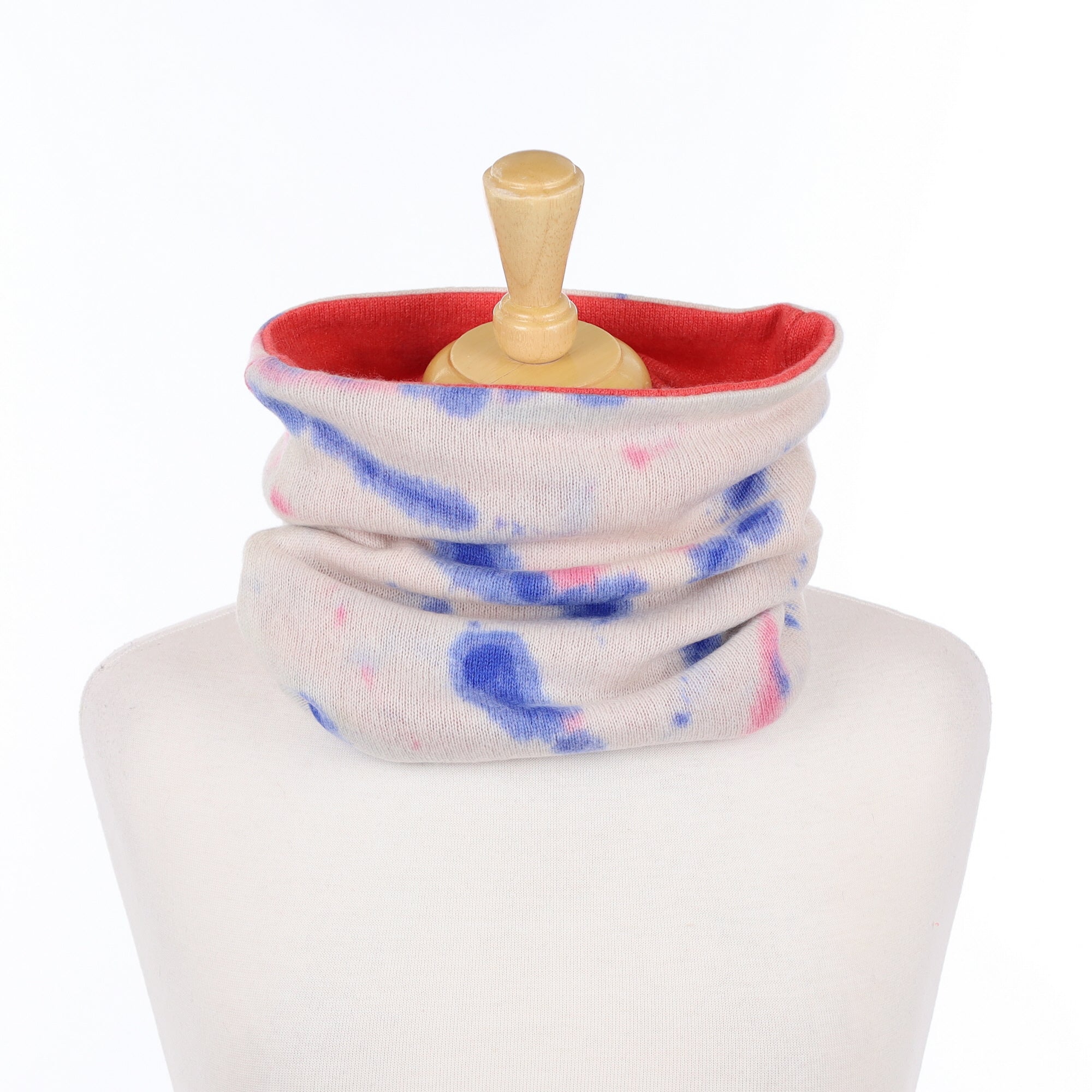 Pink Blue Patten Luxury Double Layered Snood