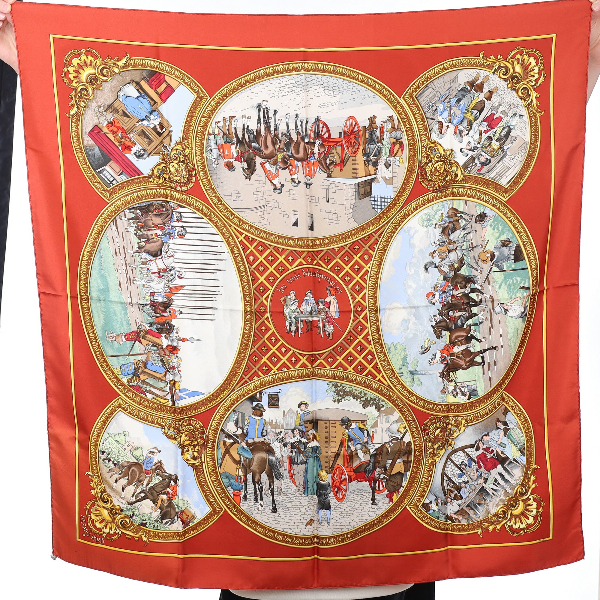 Pristine Hermès Les Trois Moufqvetaires Silk Scarf Rare