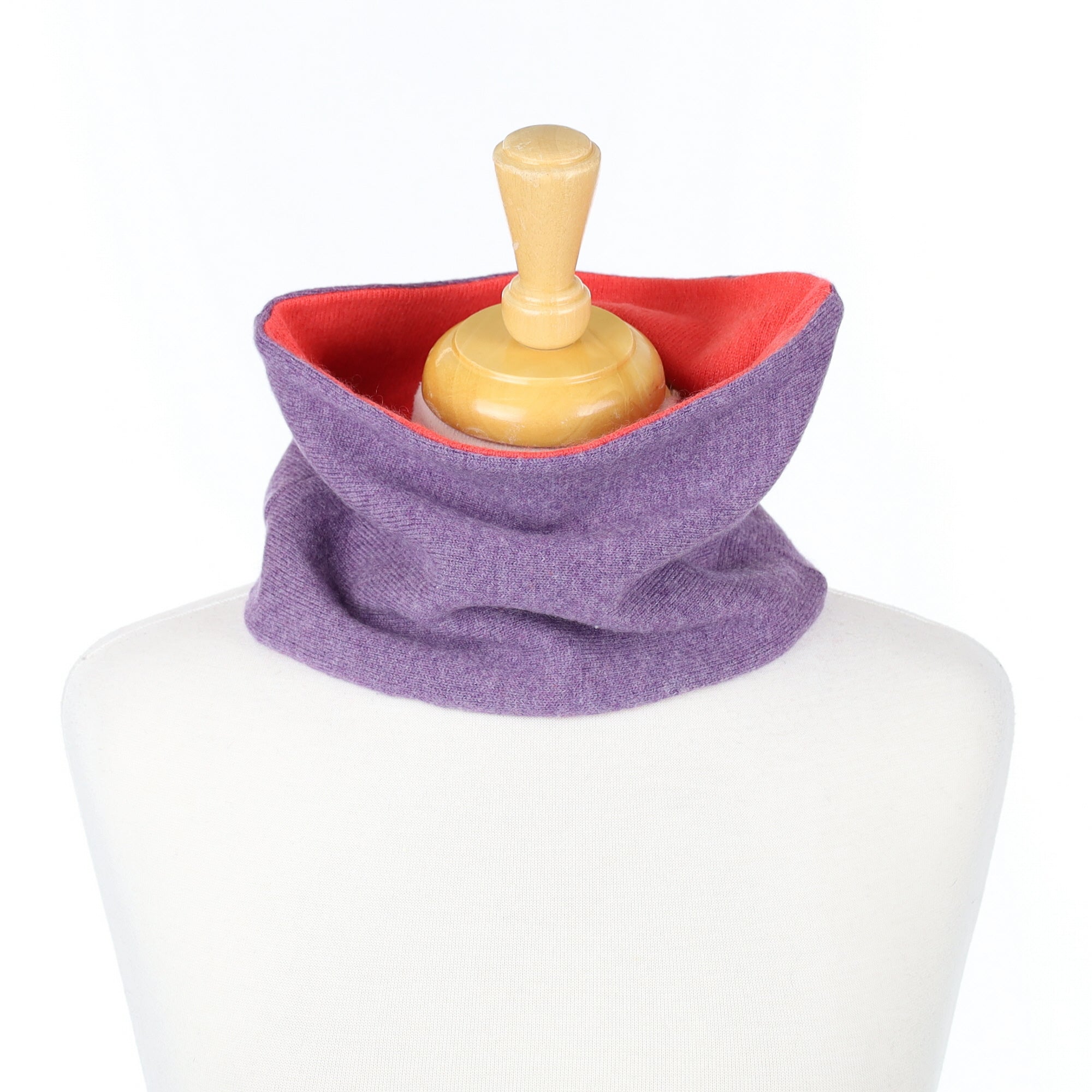 Amethyst and Deep Coral Neck Warmer