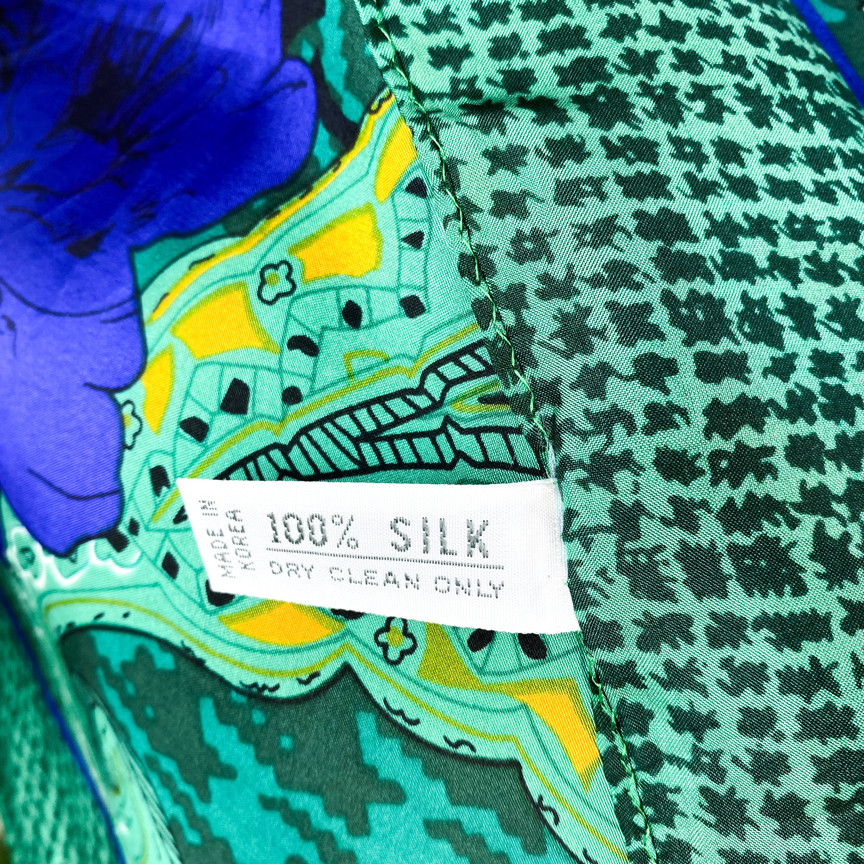 1970s Christian Dior Vintage Designer Silk Scarf