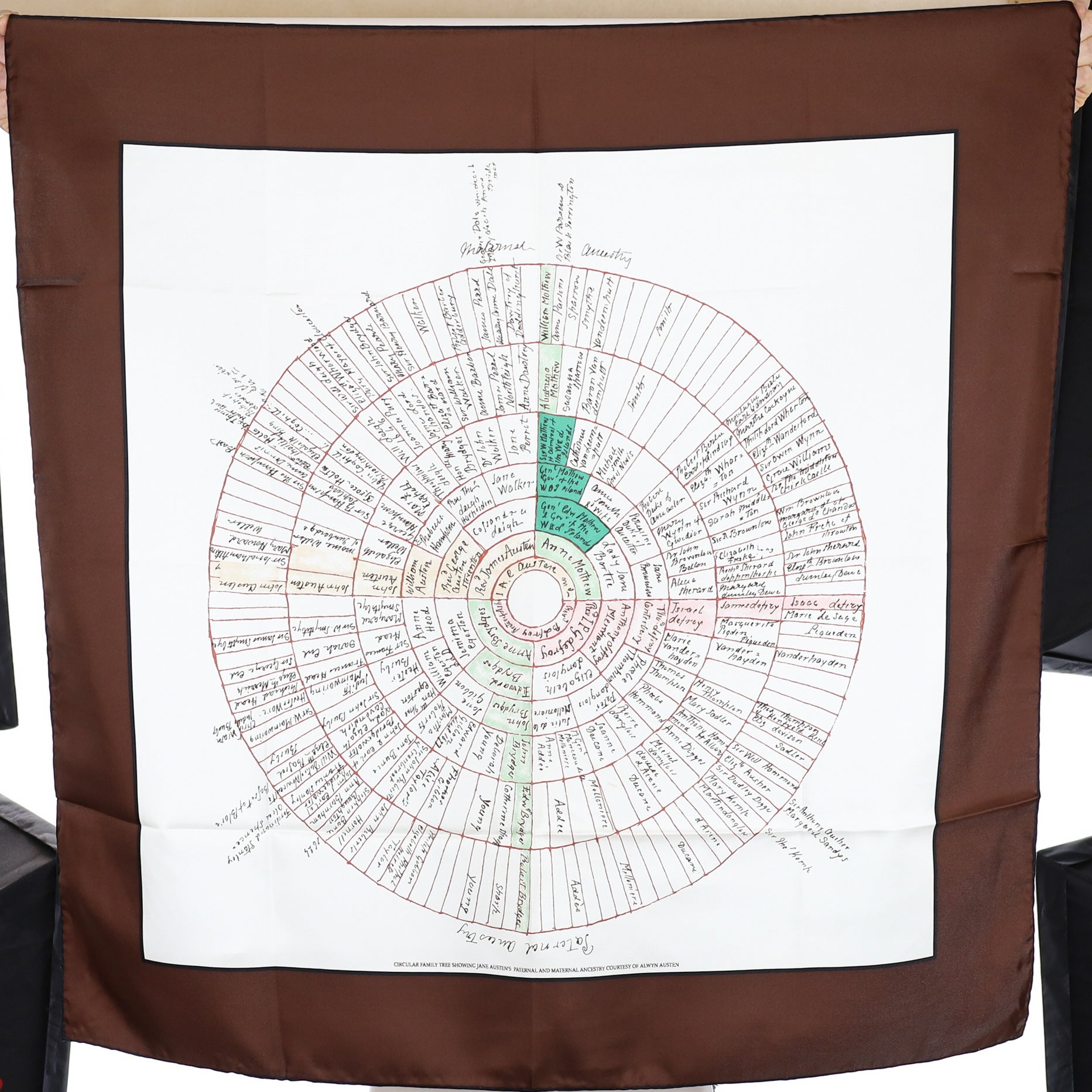 Brand New Jane Austen Ancestry Silk Scarf