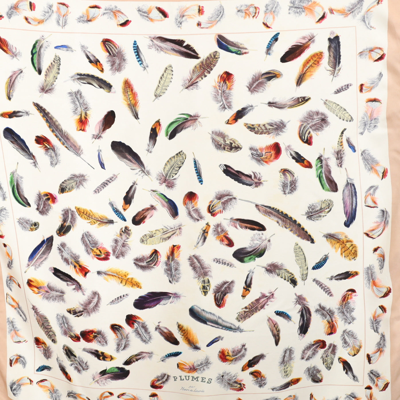 Hermès Plumes Vintage Silk Scarf