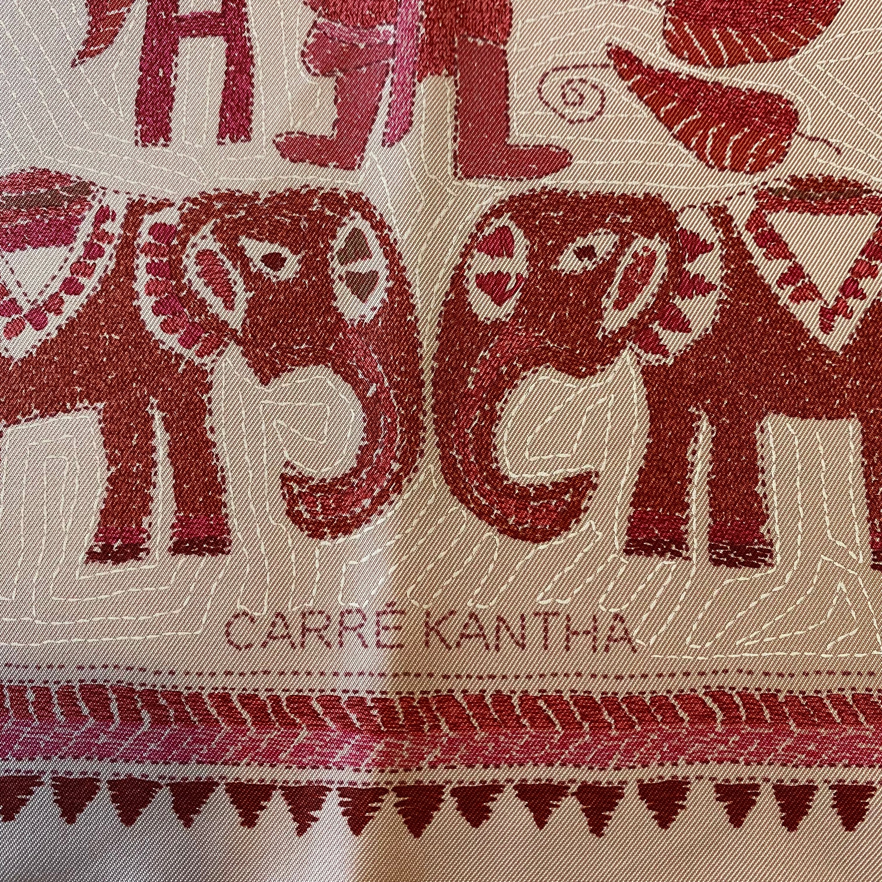 Pristine Hermès Carré Kantha Silk Scarf Quite Rare
