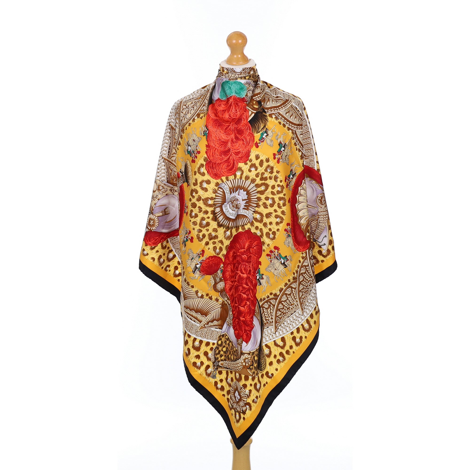 Pristine Hermès Casques et Plumets Silk Scarf