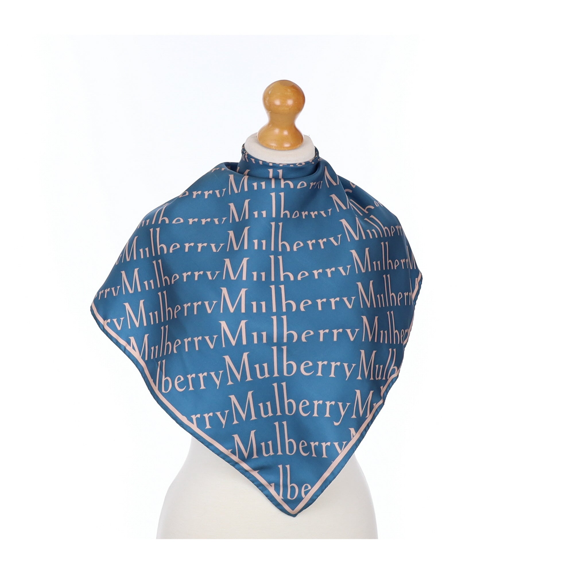 Mulberry Teal and Buff Silk Scarf