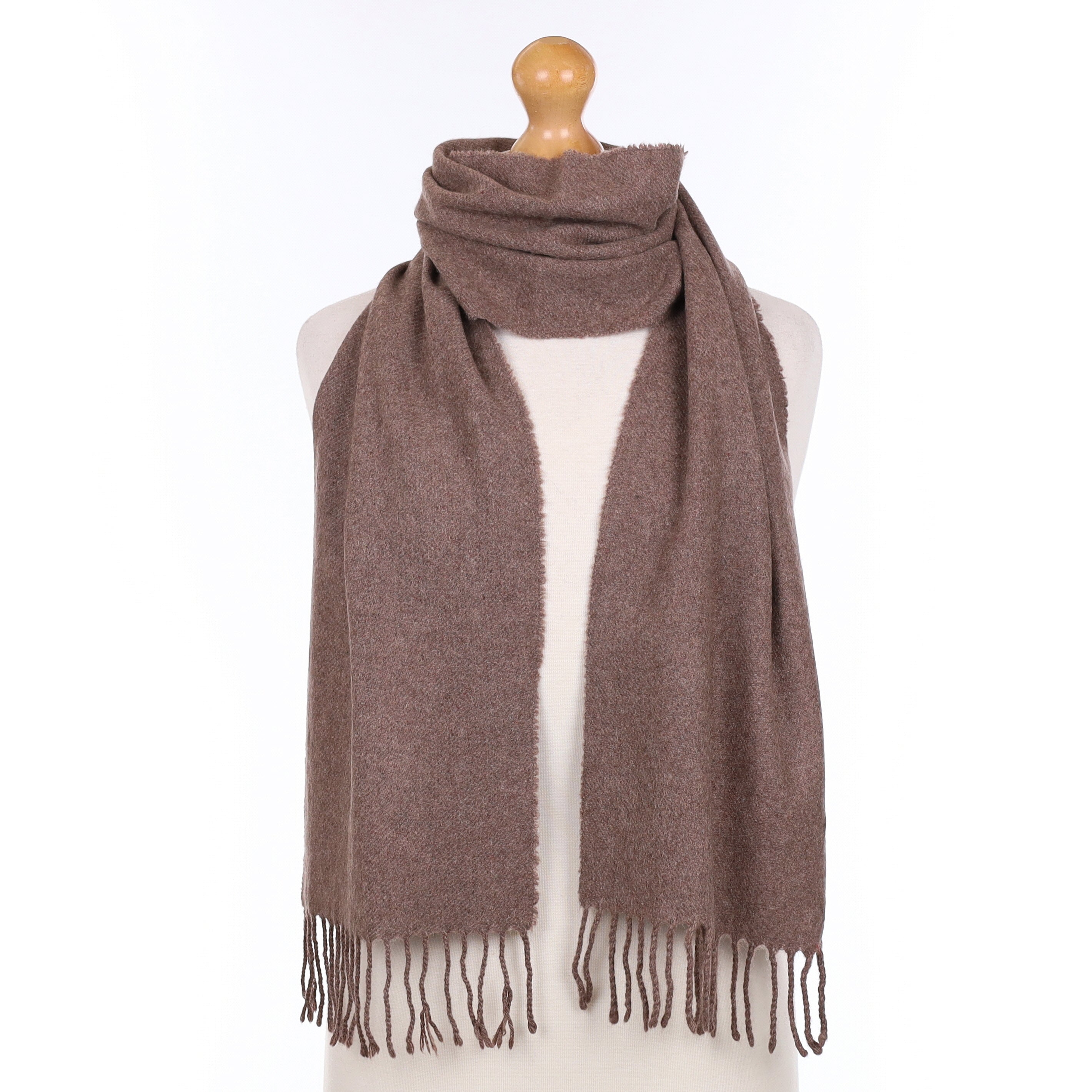 Coffee Brown Cashmere Woven Scarf