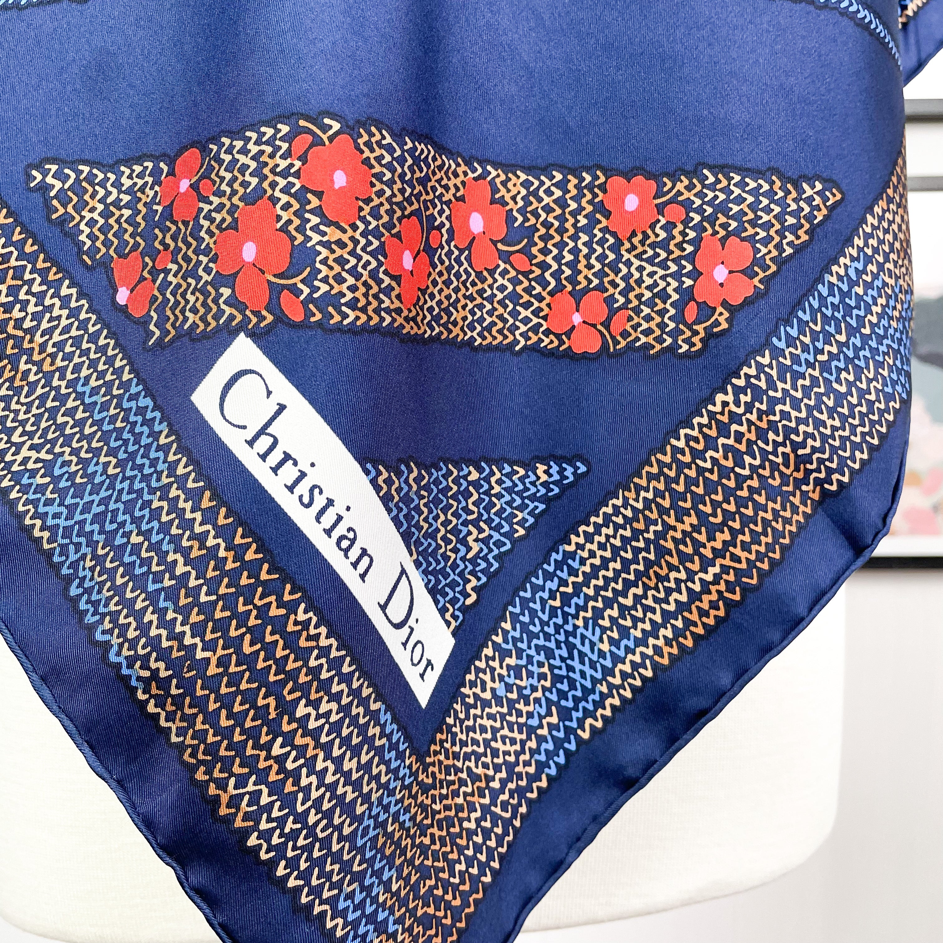 Christian Dior Floral Designer Silk Scarf