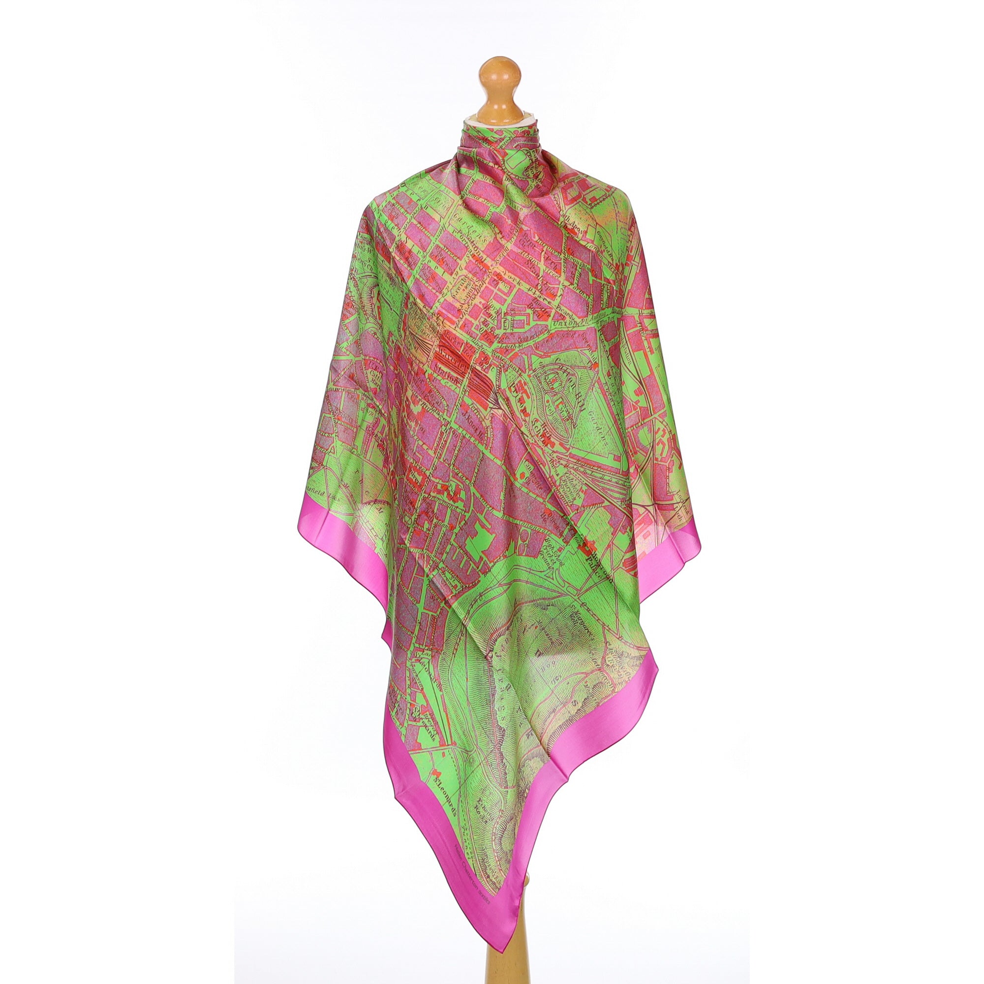 Brand New Helen Chatterton Edinburgh Map Silk Scarf