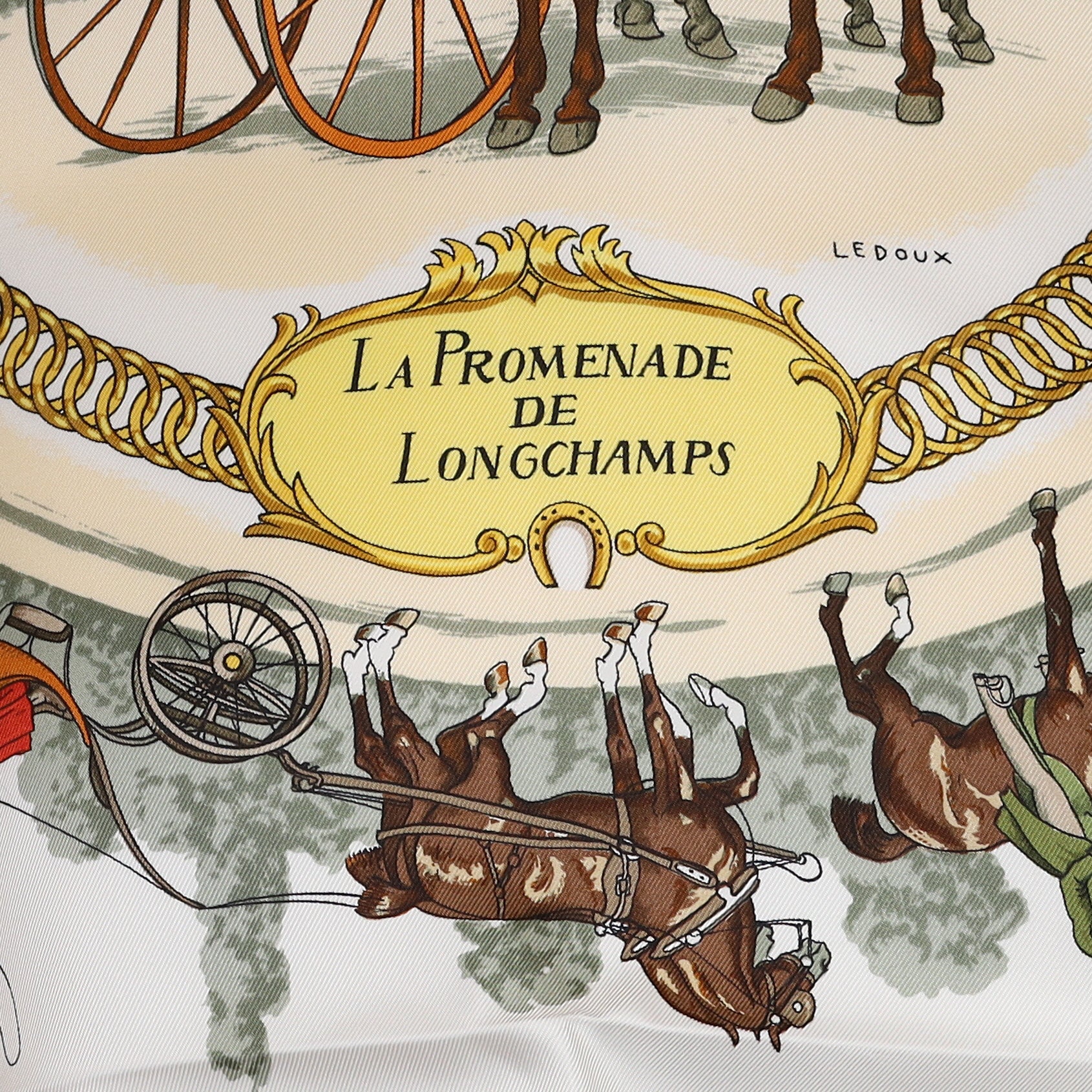 Boxed Hermès La Promenade de Longchamps Silk Scarf