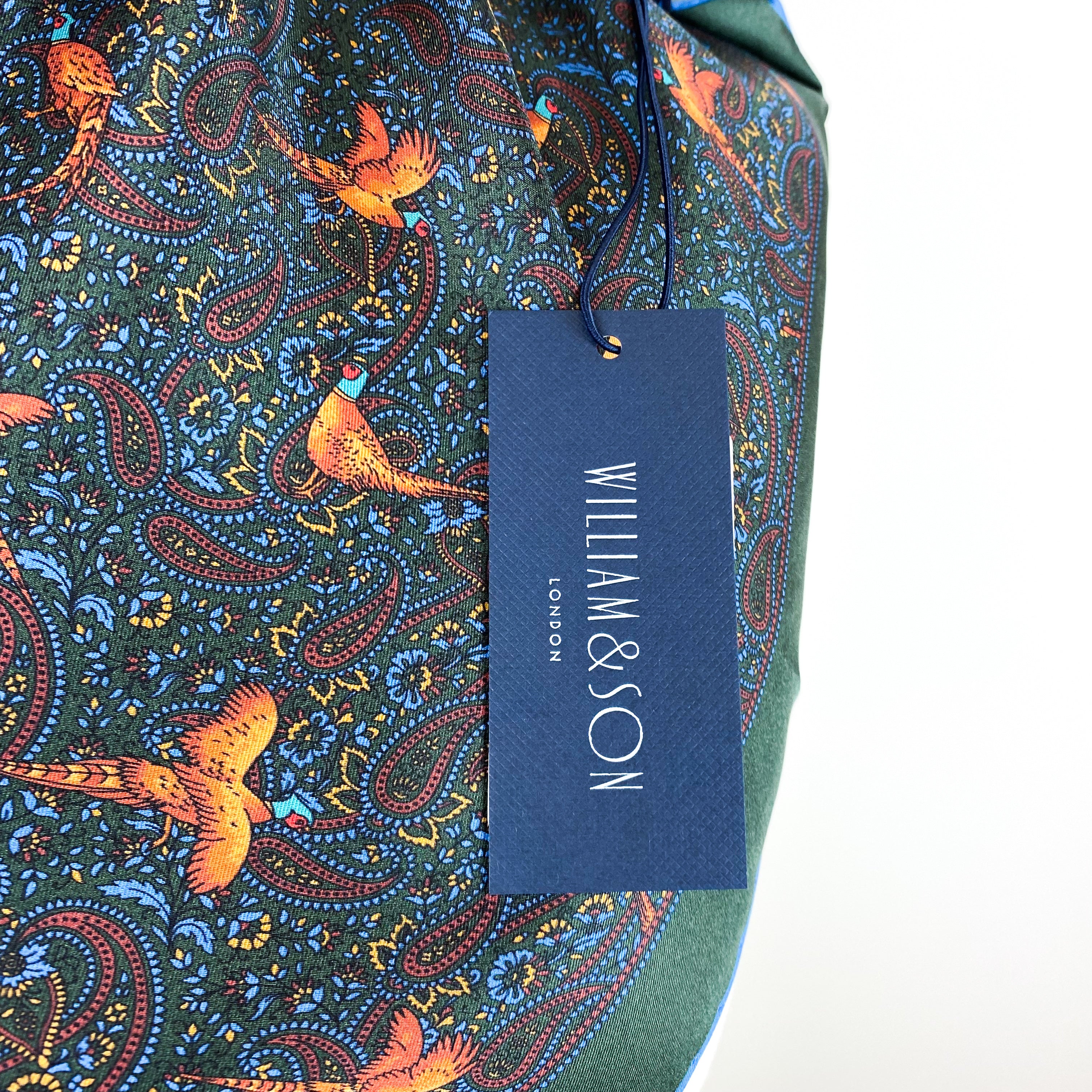 Brand New William & Son Pheasant Silk Hankerchief