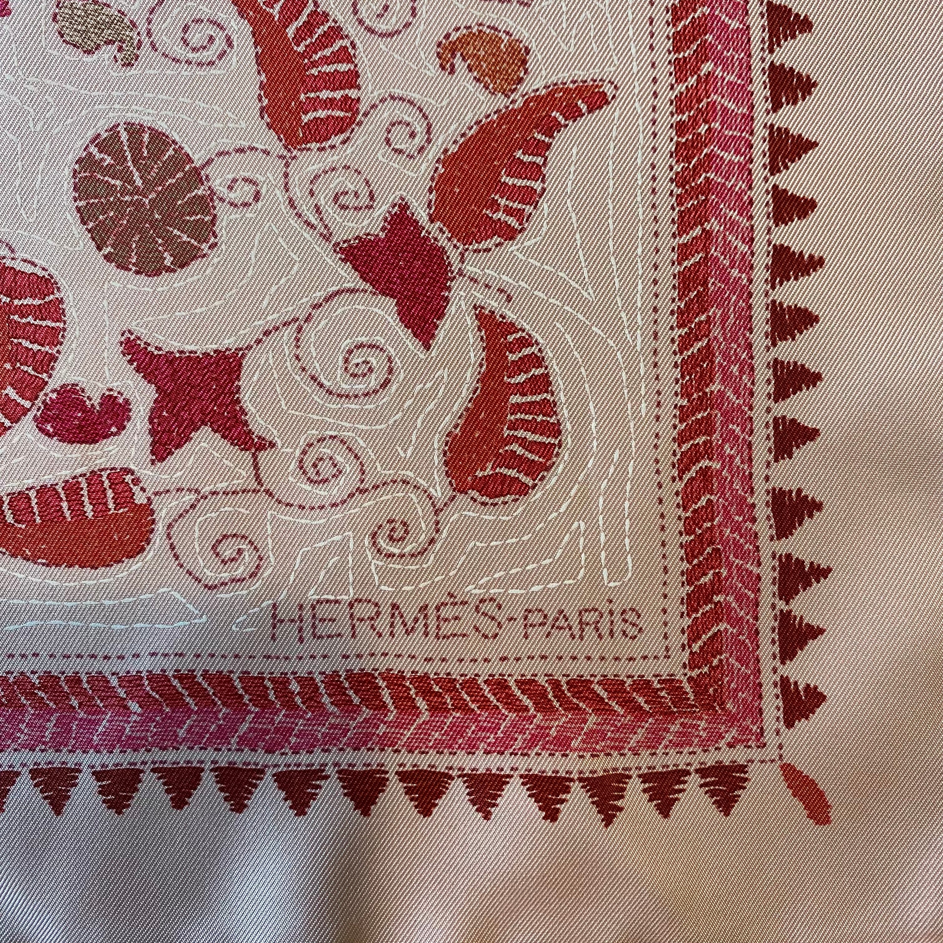 Pristine Hermès Carré Kantha Silk Scarf Quite Rare