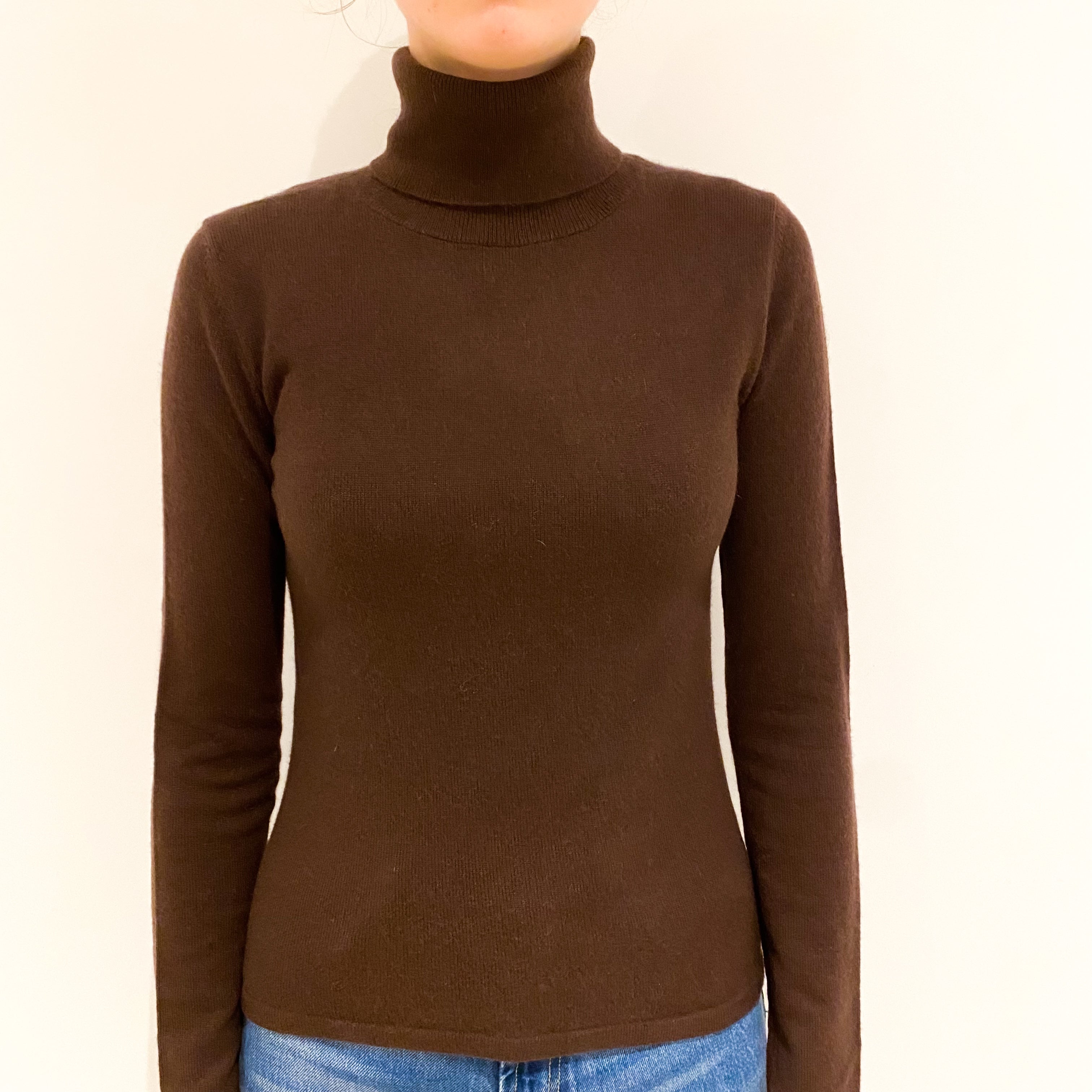 Purple Brown Polo Neck Jumper Extra Small