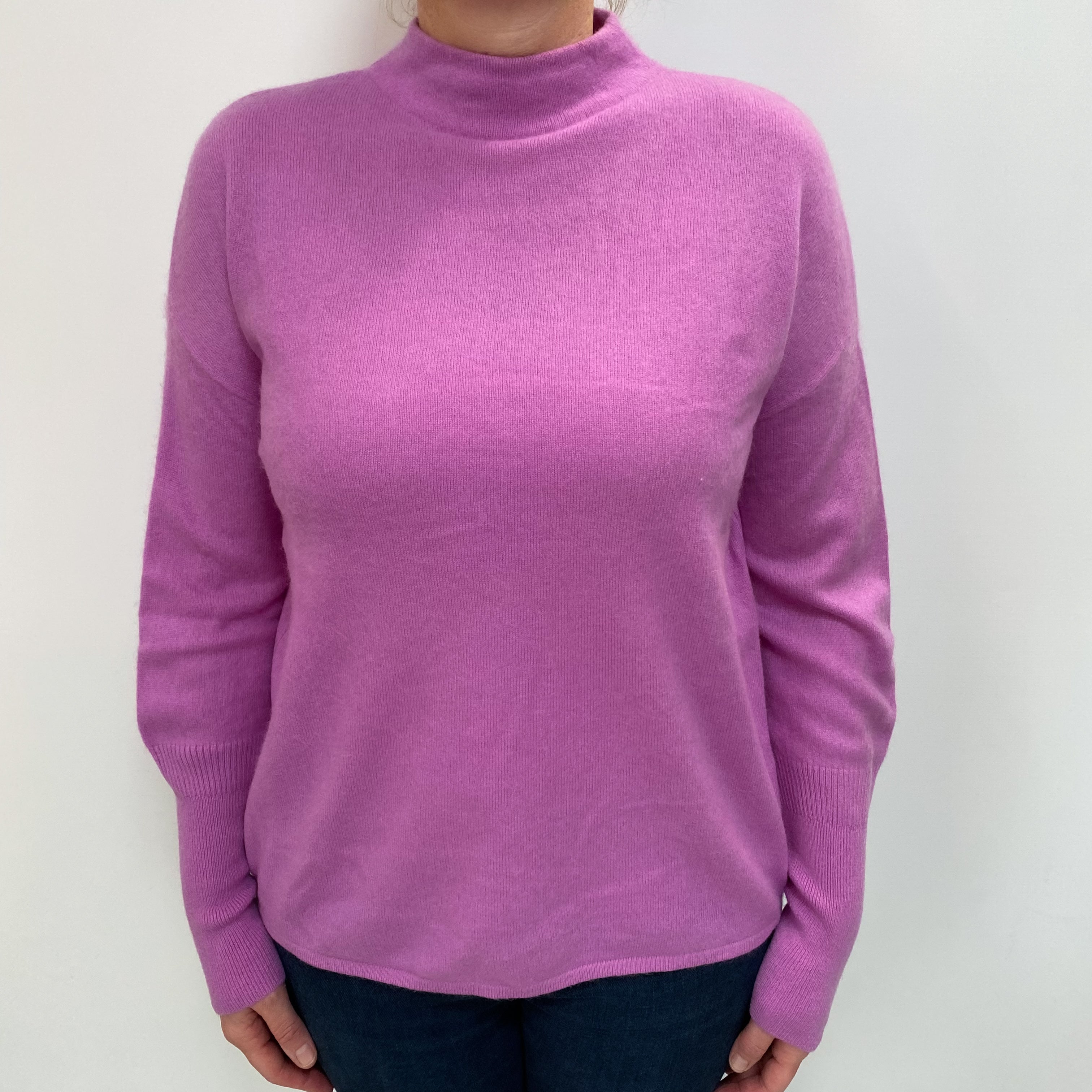 Jigsaw Deep Mauve Cashmere Turtle Neck Jumper Large