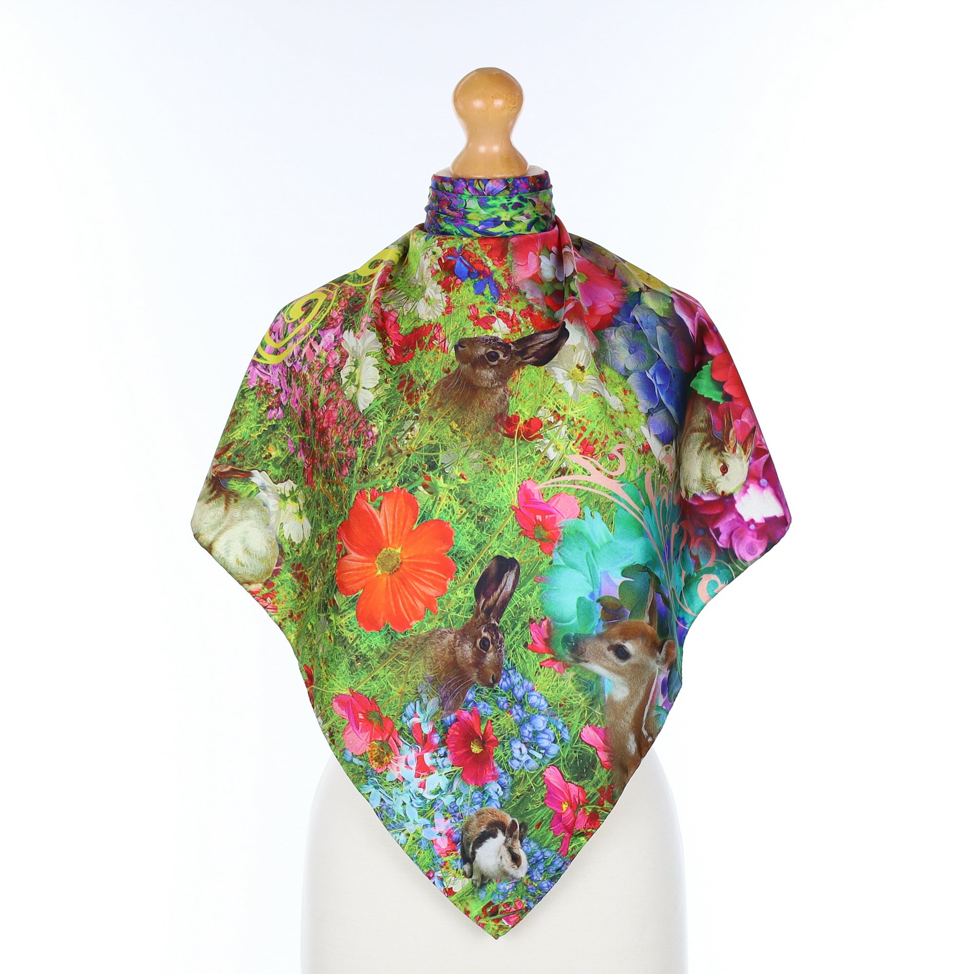 Abstract Outdoor Floral Silk Scarf