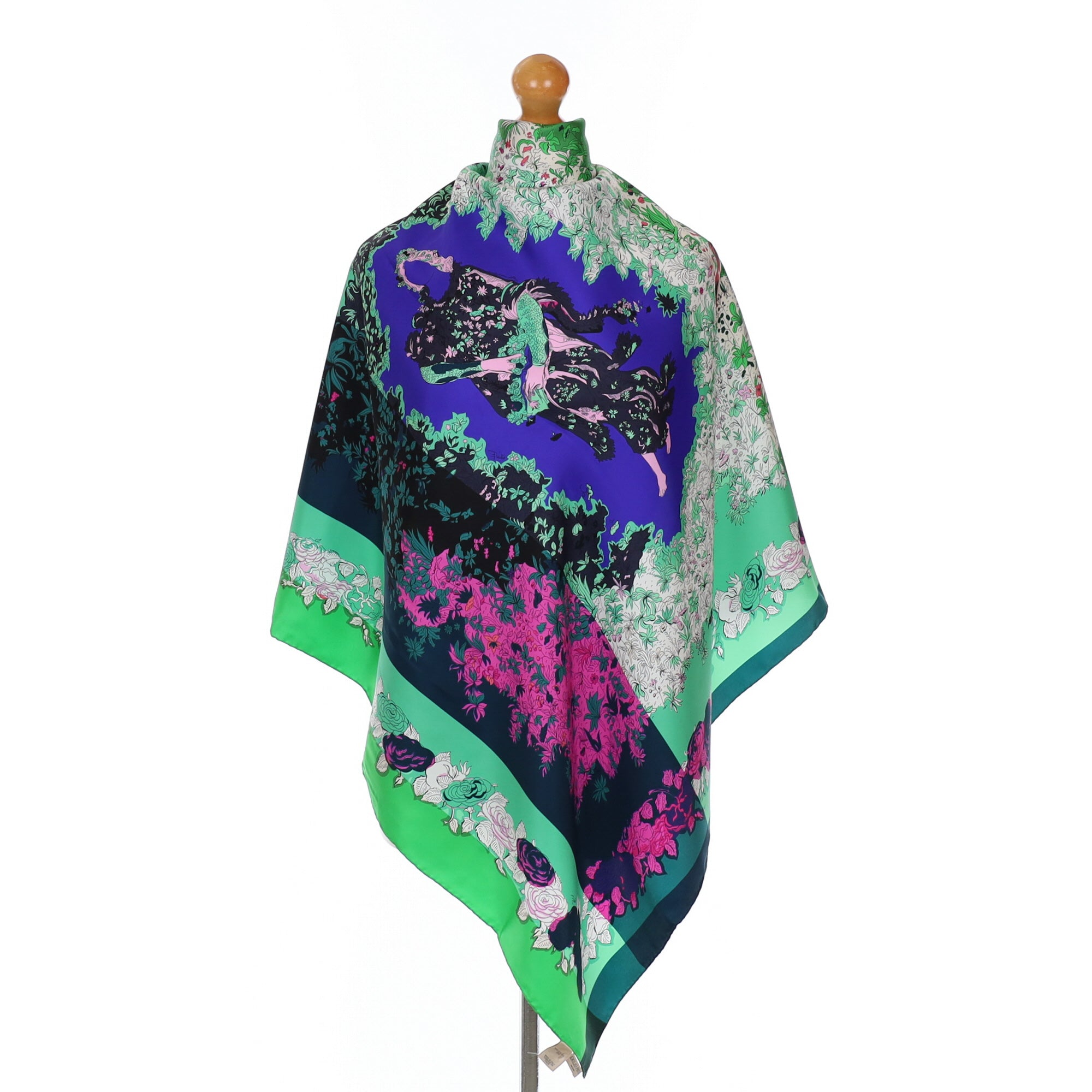 Immaculate Emilio Pucci Abstract Silk Scarf