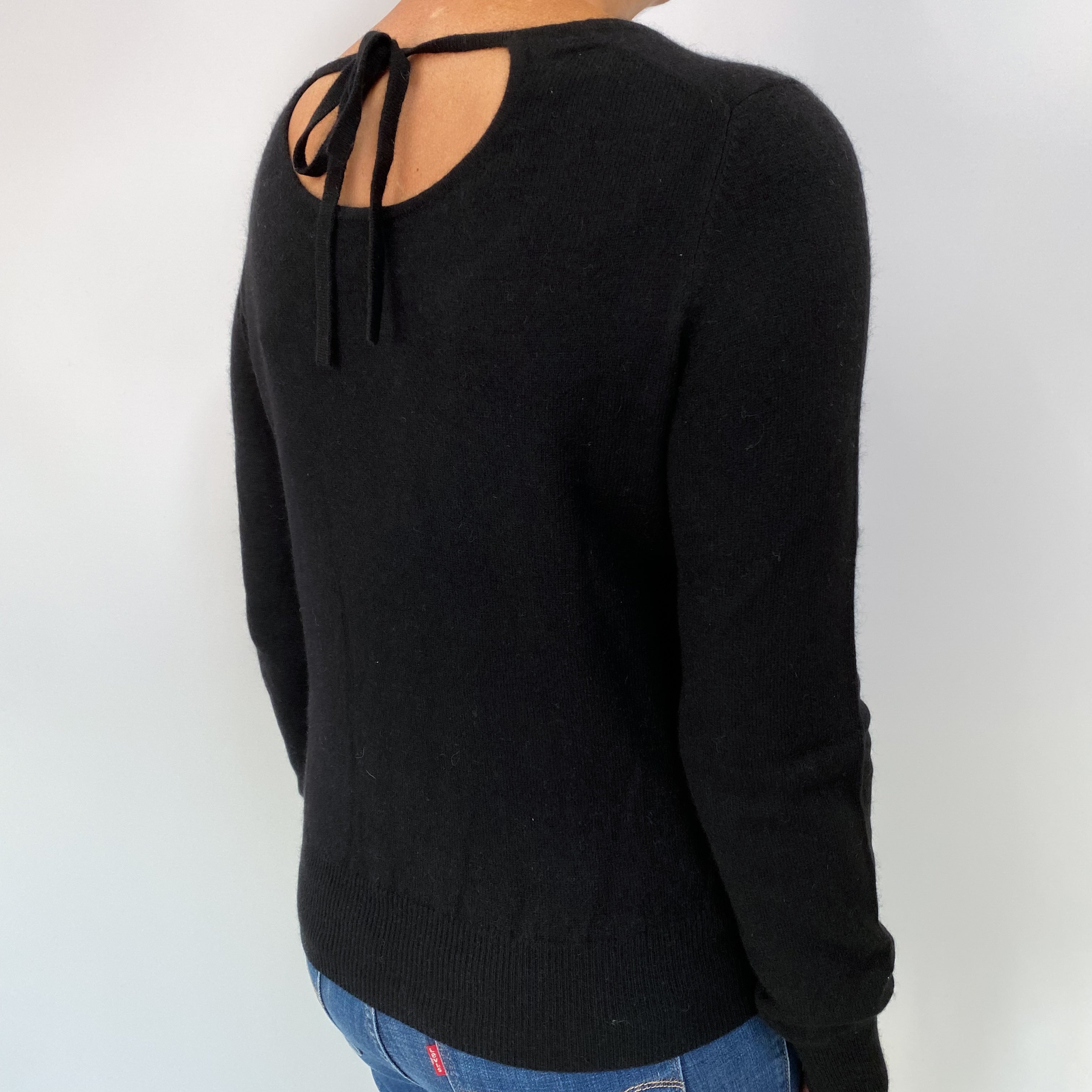 Black Cashmere Crew Neck Jumper Medium