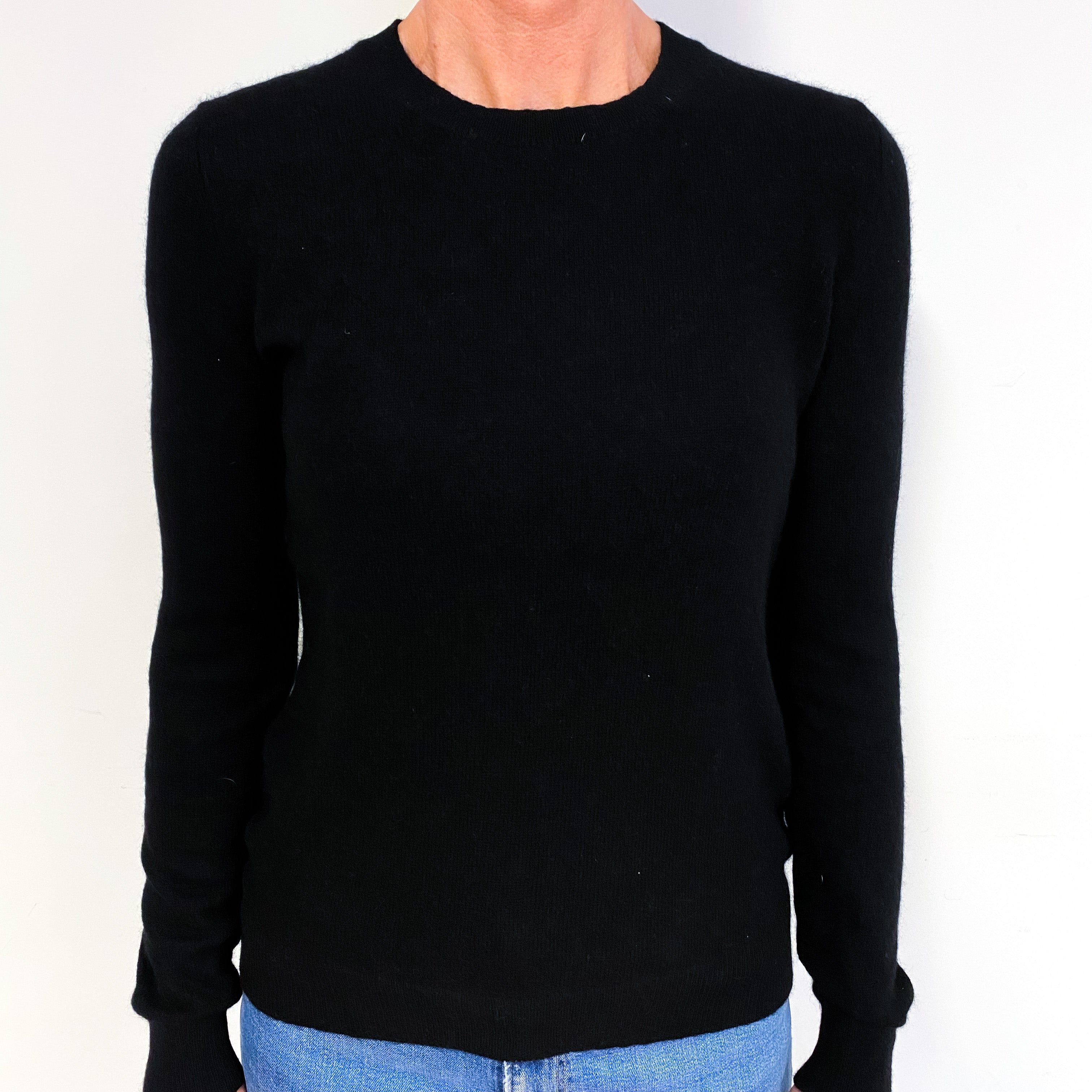 Black Cashmere Crew Neck Jumper Medium