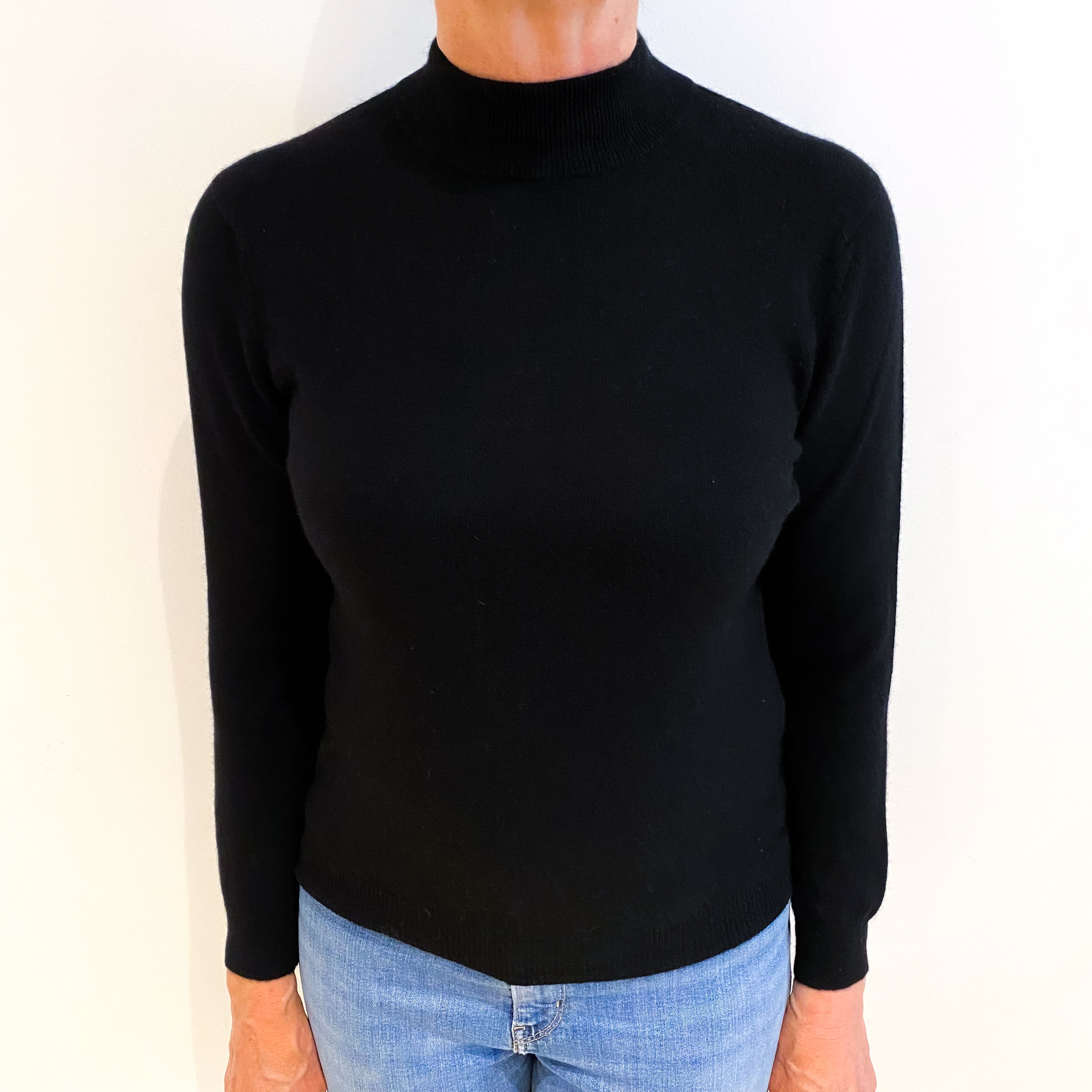 Black Cashmere Turtle Neck Jumper Medium