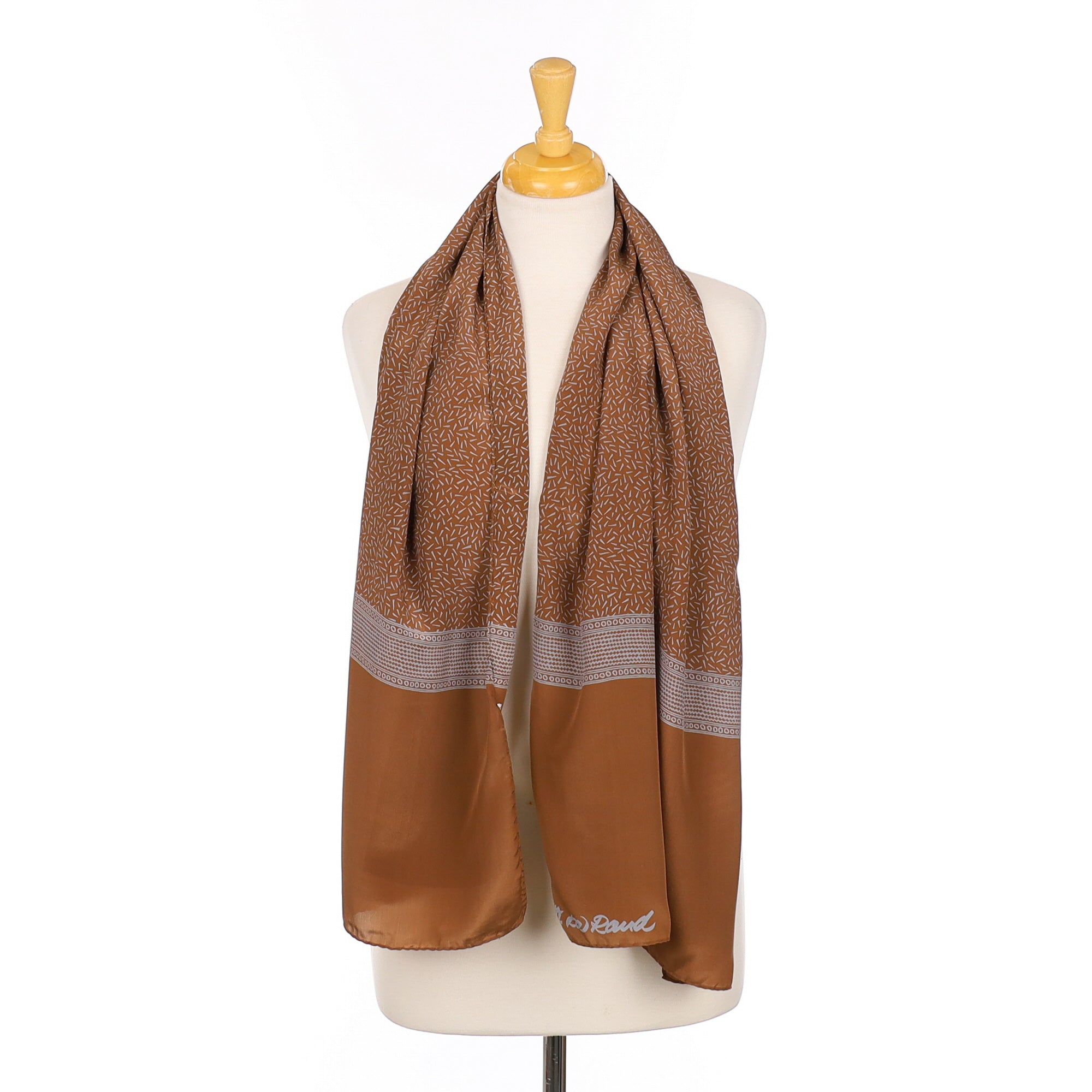 Brand New Bitte Kai Rand Brown Silk Scarf
