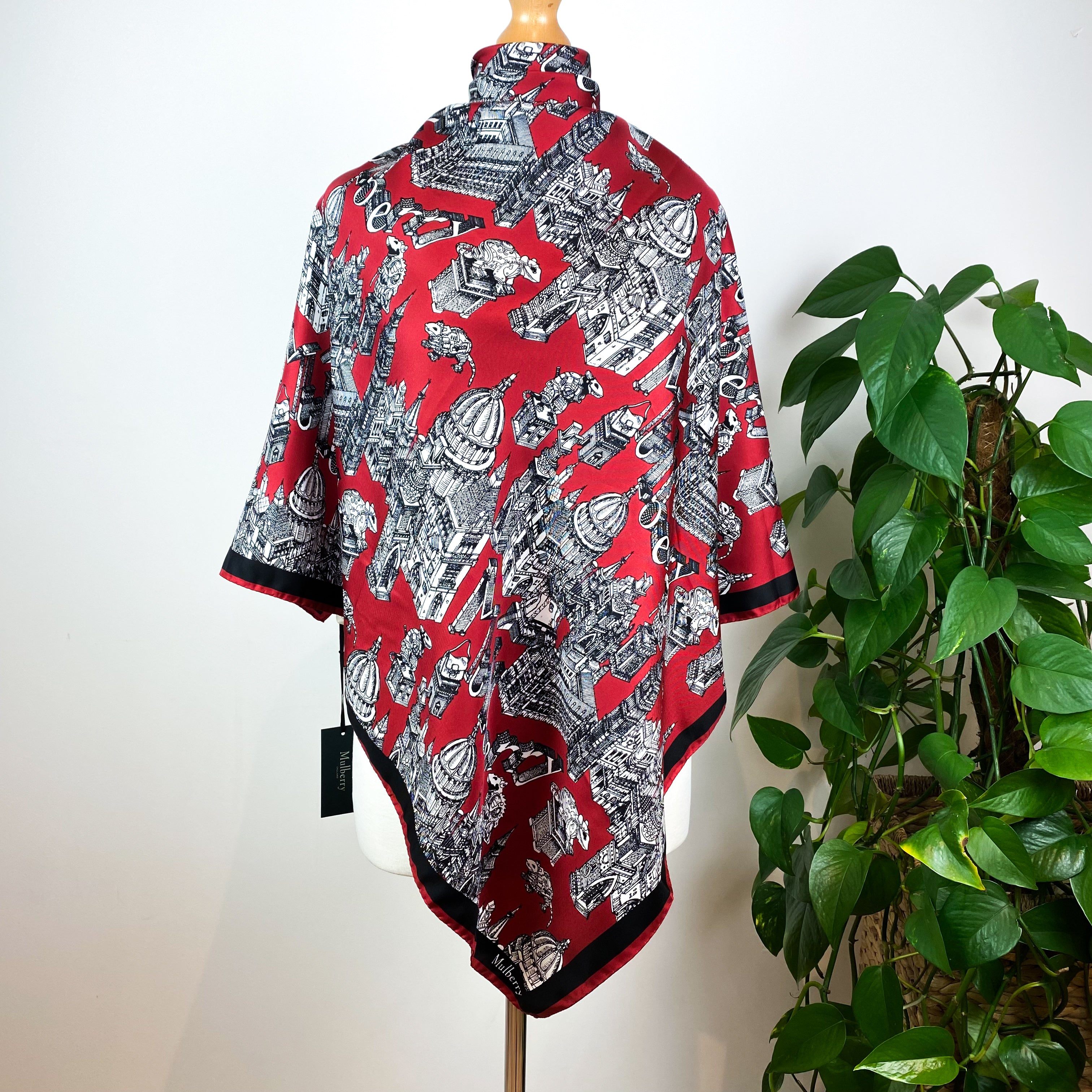 Brand New Mulberry London Silk Scarf