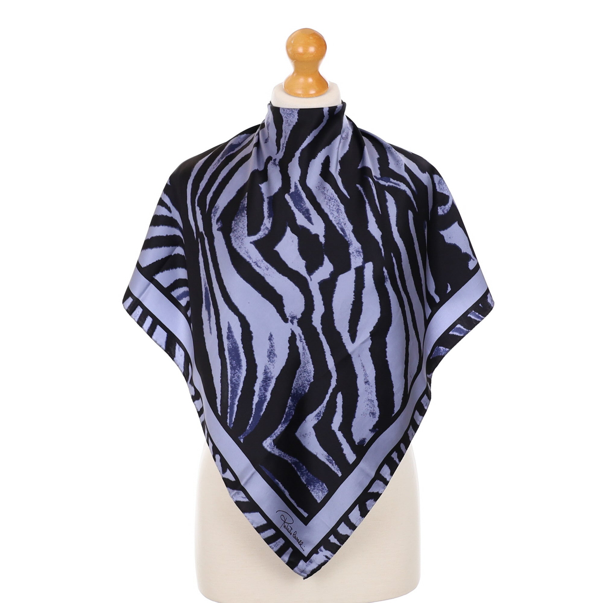 Roberto Cavalli Zebra Striped Silk Scarf