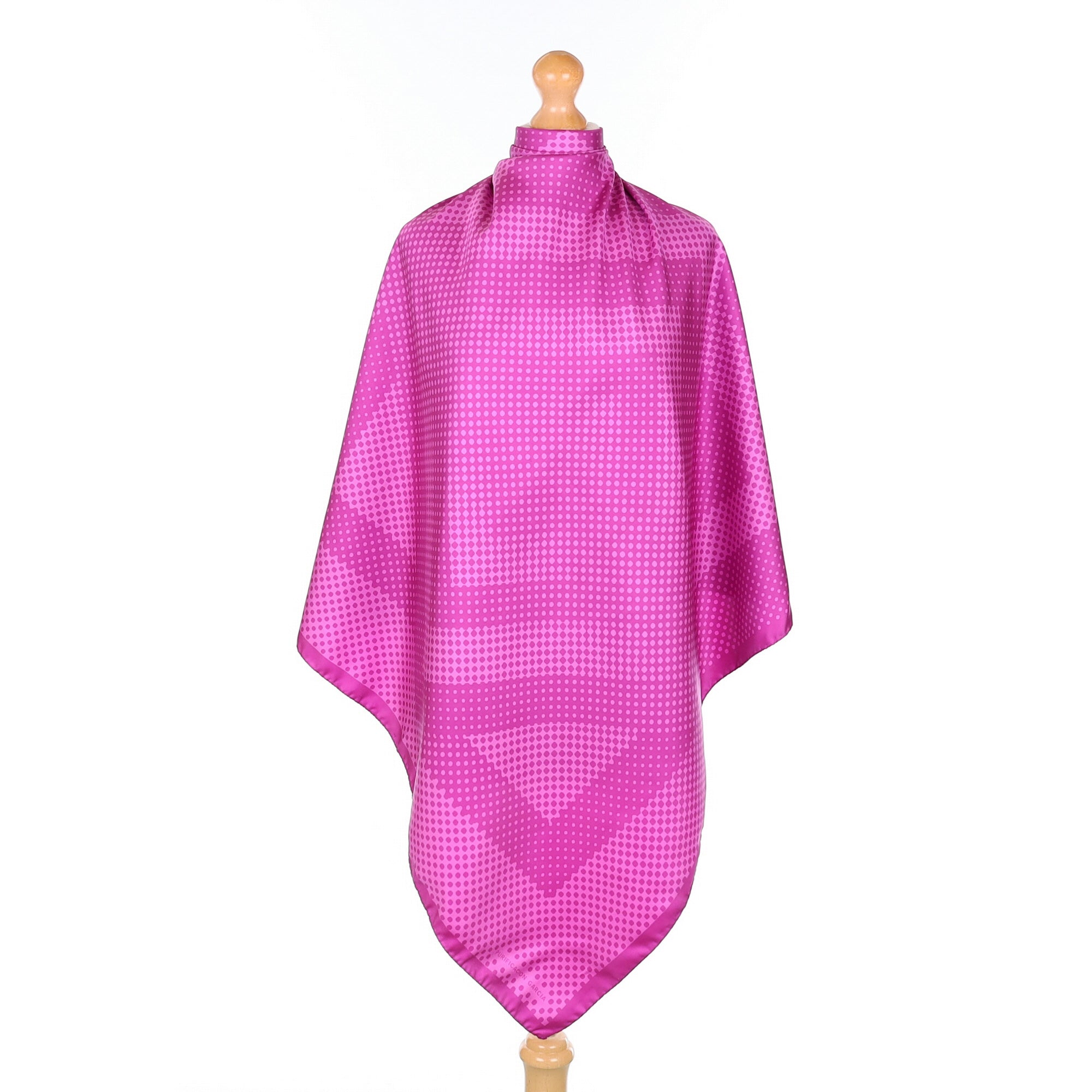 Purificacion Garcia Magenta Purple Dotted Silk Scarf