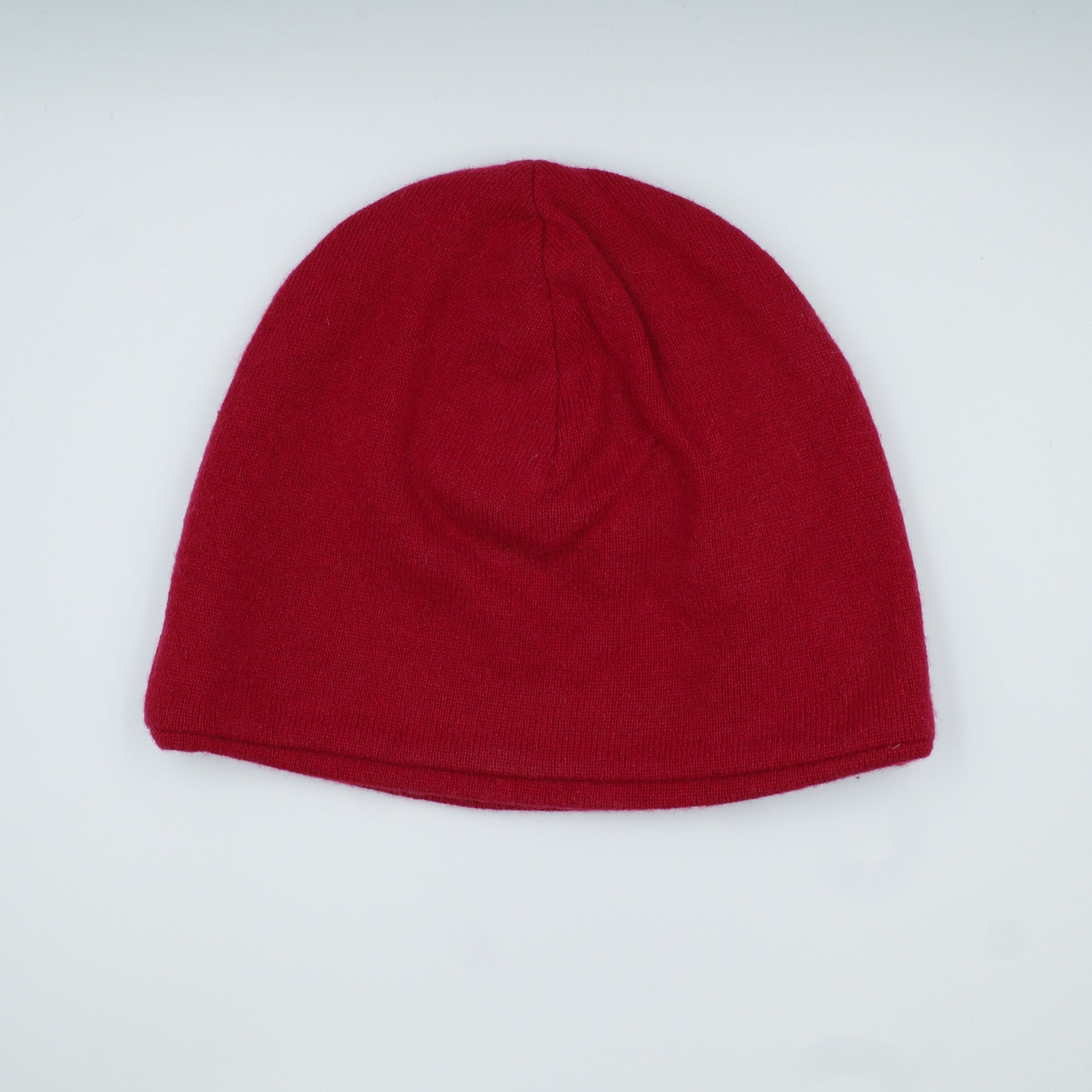 Crimson Red Cashmere Beanie Hat