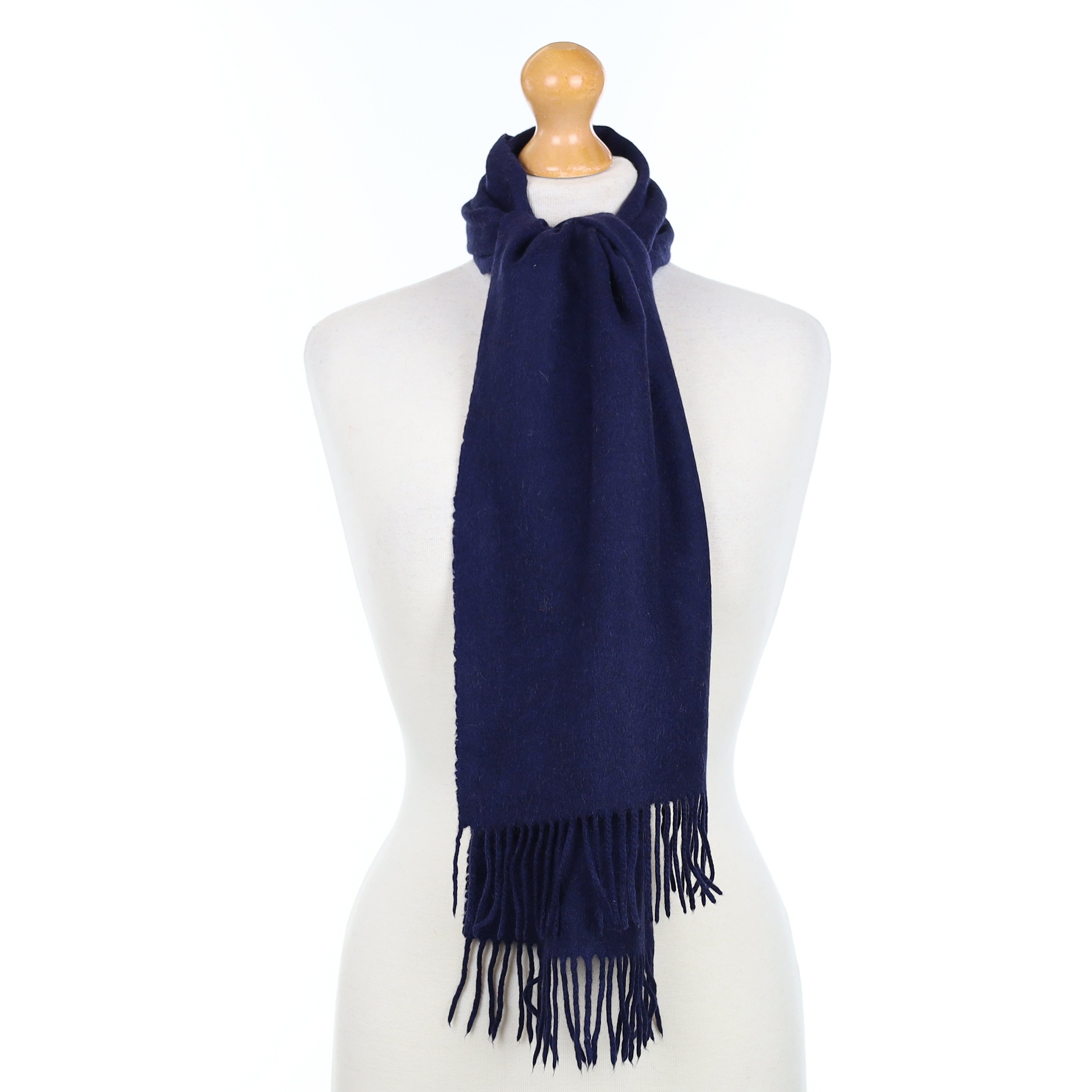 Navy Blue Cashmere Woven Scarf