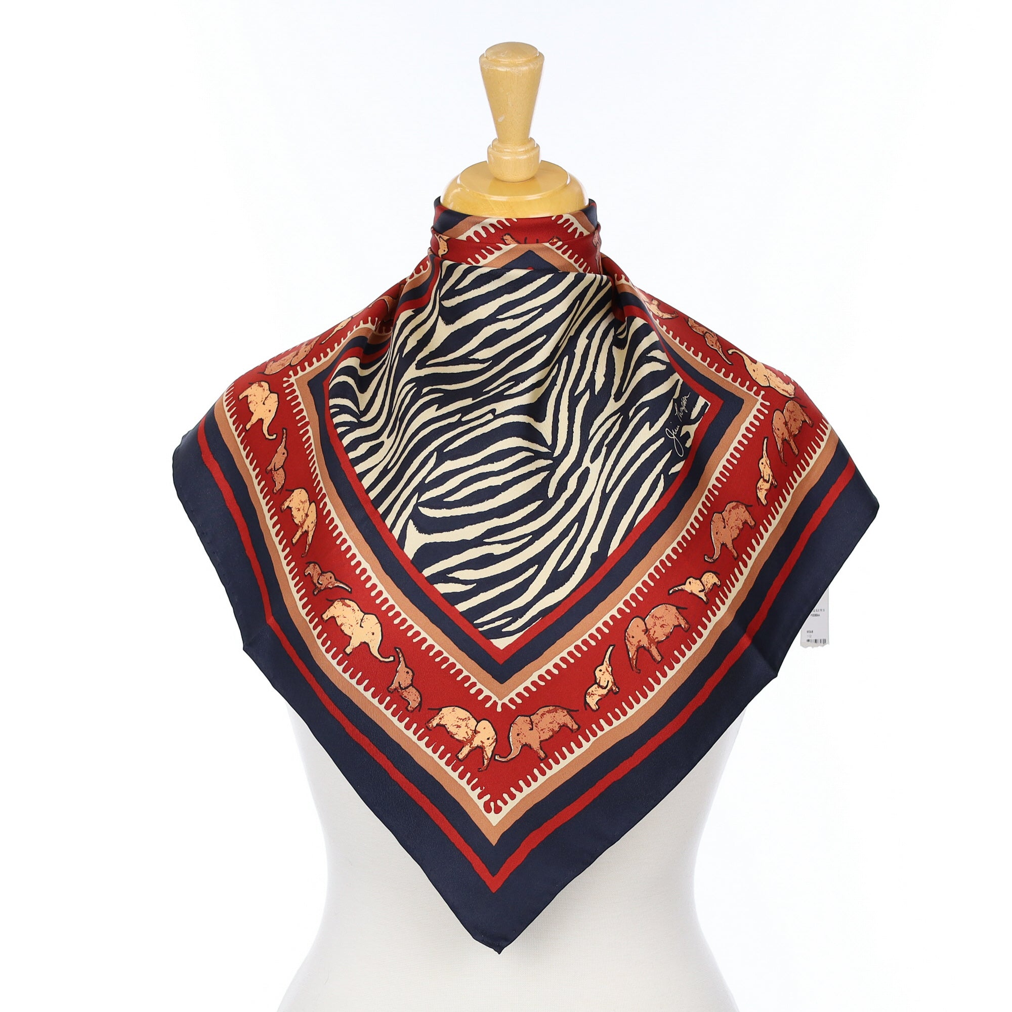 Brand New Jim Thompson Zebra Print Silk Scarf