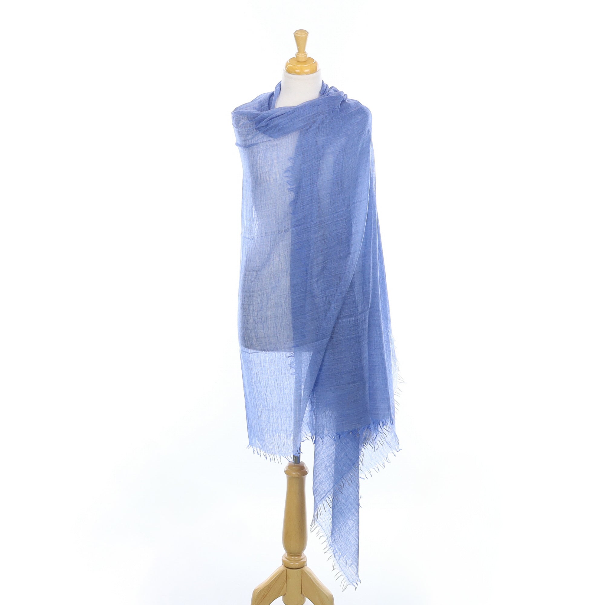 Scottish Begg & Co Sky Blue Extra Fine Woven Cashmere Wrap