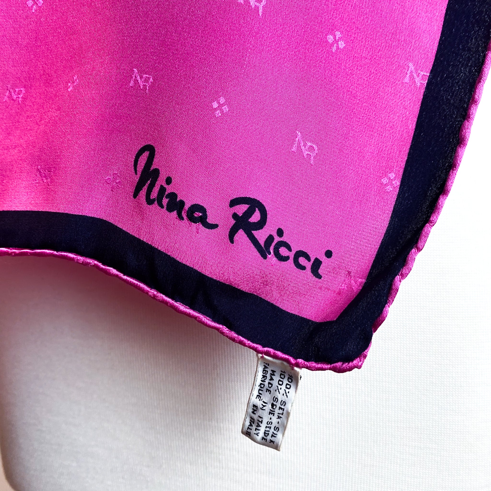 Nina Ricci 1980s Vintage Designer Silk Scarf