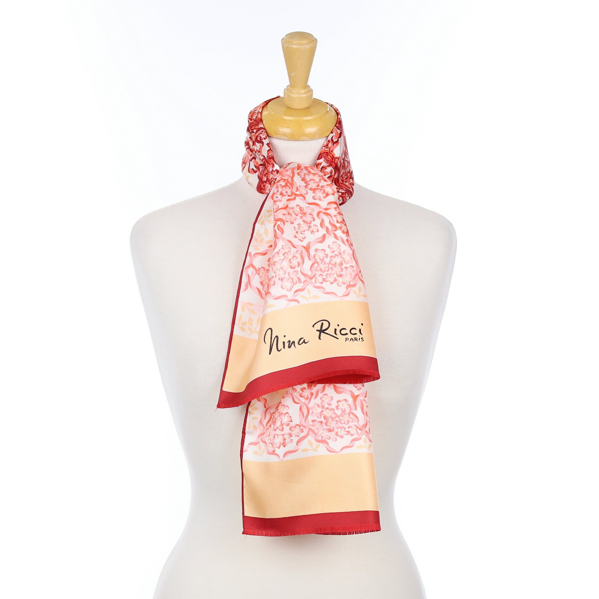 Nina Ricci Long Floral Vintage Silk Scarf