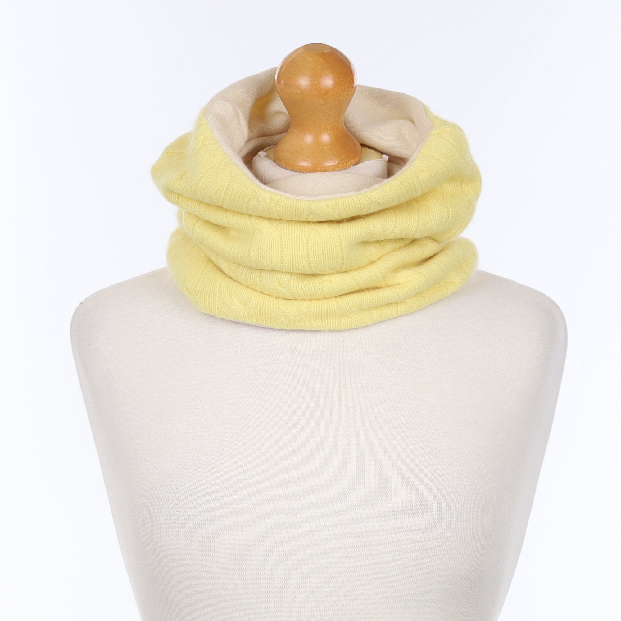 Lemon Cable and Cream Luxury Double Layered Snood