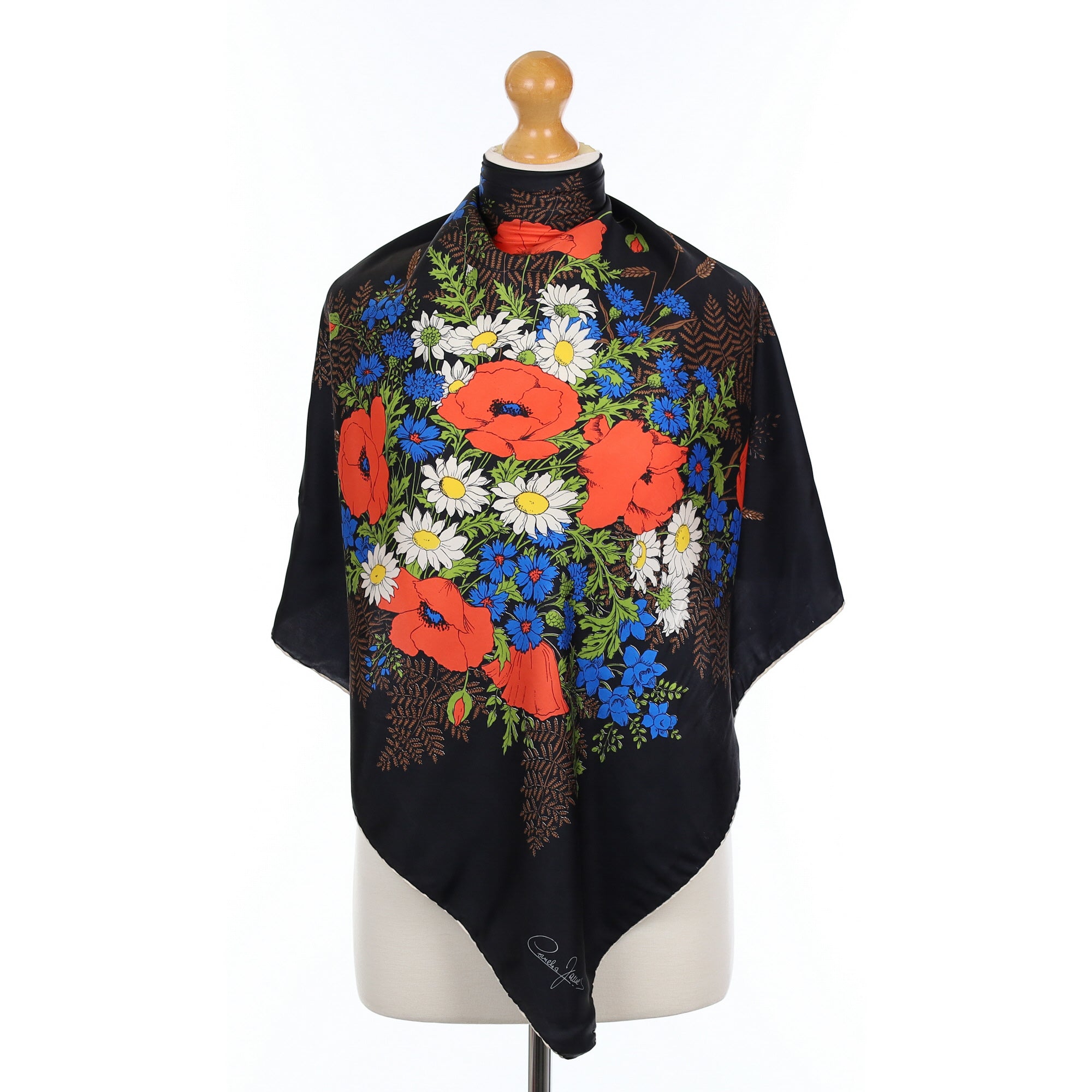 Cornelia James Harvest Flowers Vintage Silk Scarf