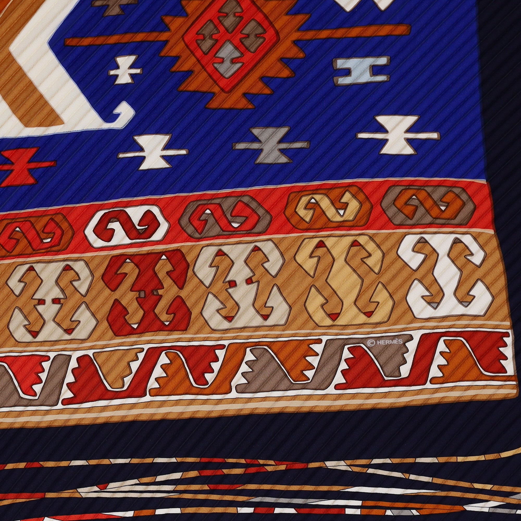 Hermès Kilim Plisse Silk Scarf