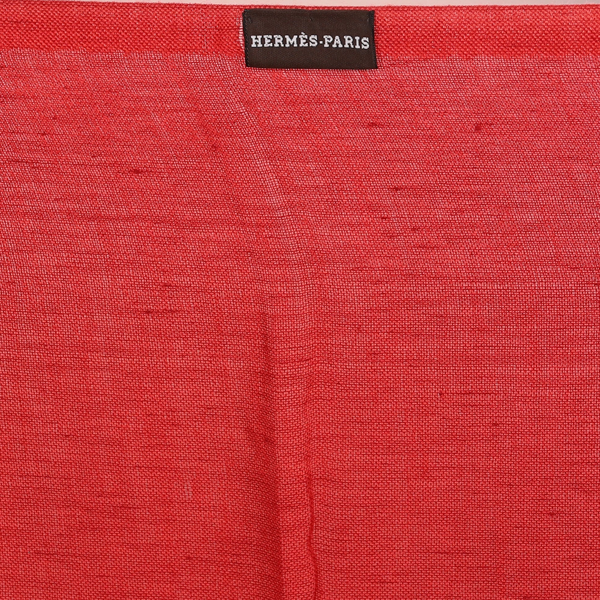 Brand New Boxed Hermès Berry Red Cashmere Blend Wrap