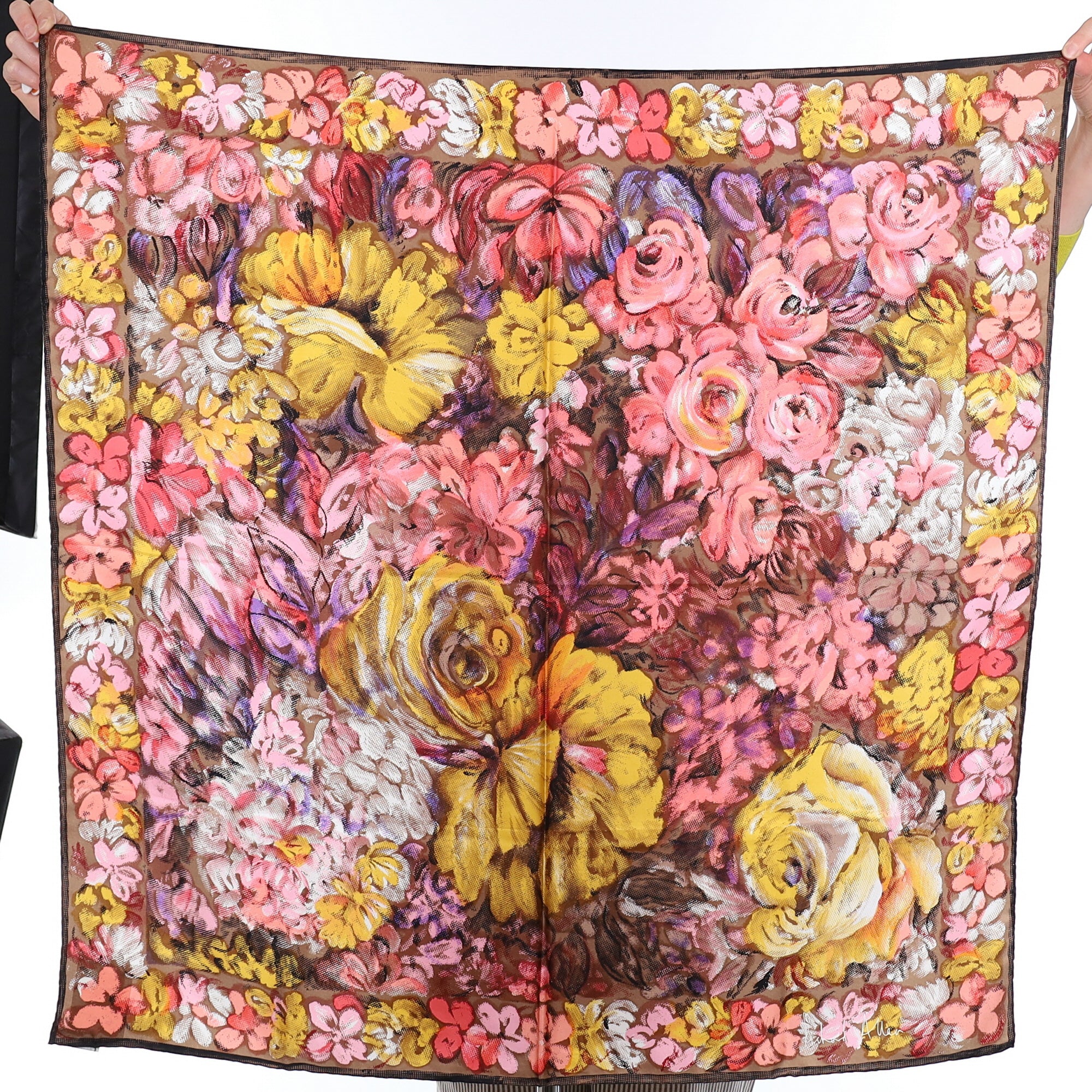 Brand New Richard Allan Floral Silk Scarf