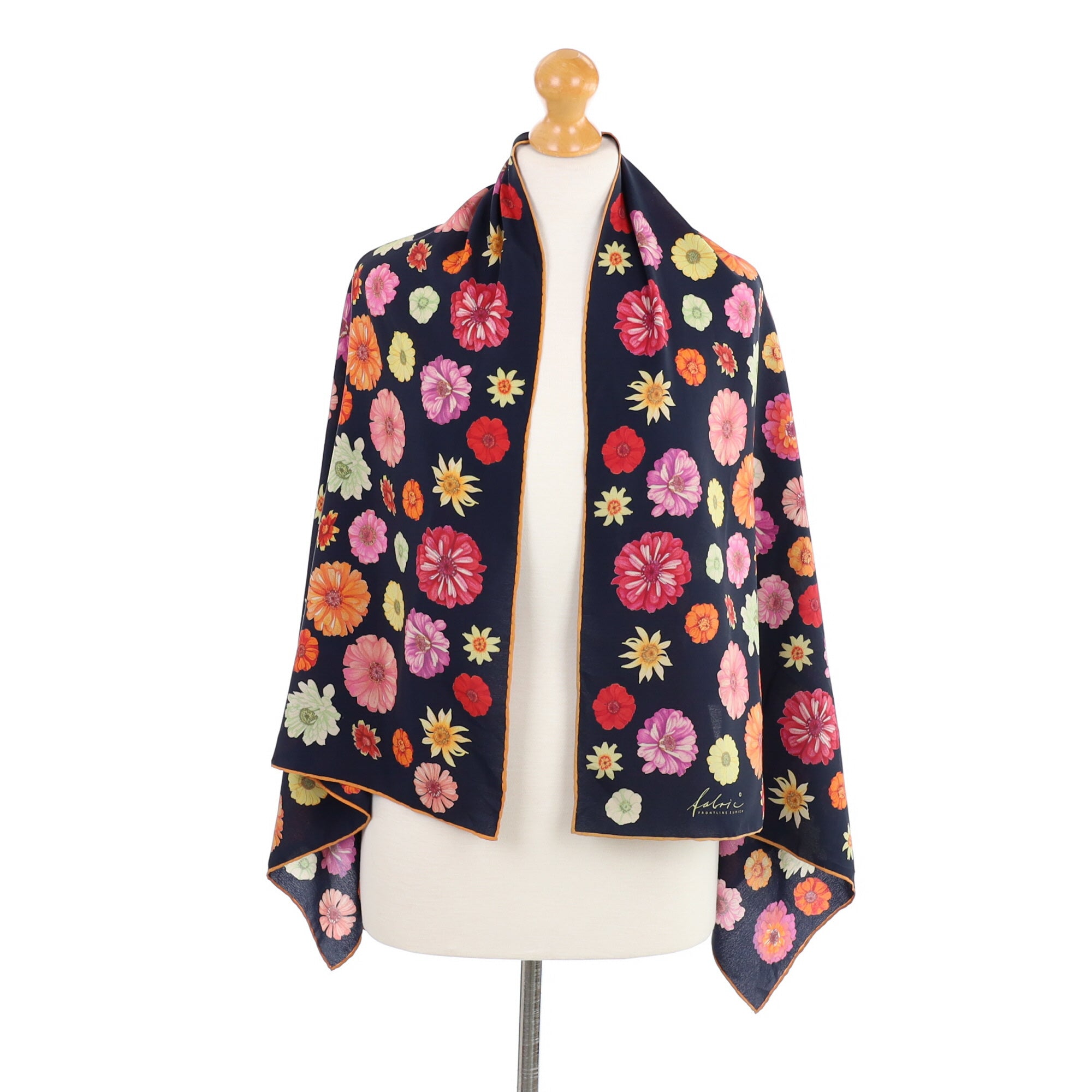 Floral Wrap Style Silk Scarf