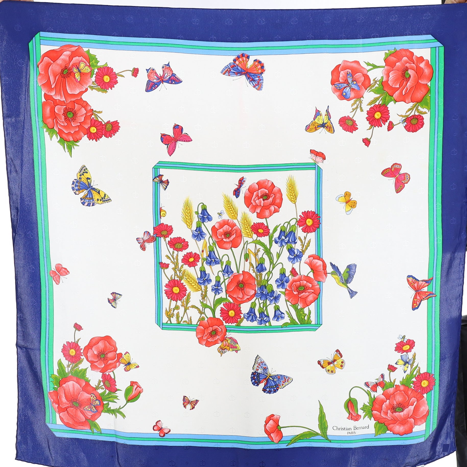 Brand New Christian Bernard Floral Silk Scarf