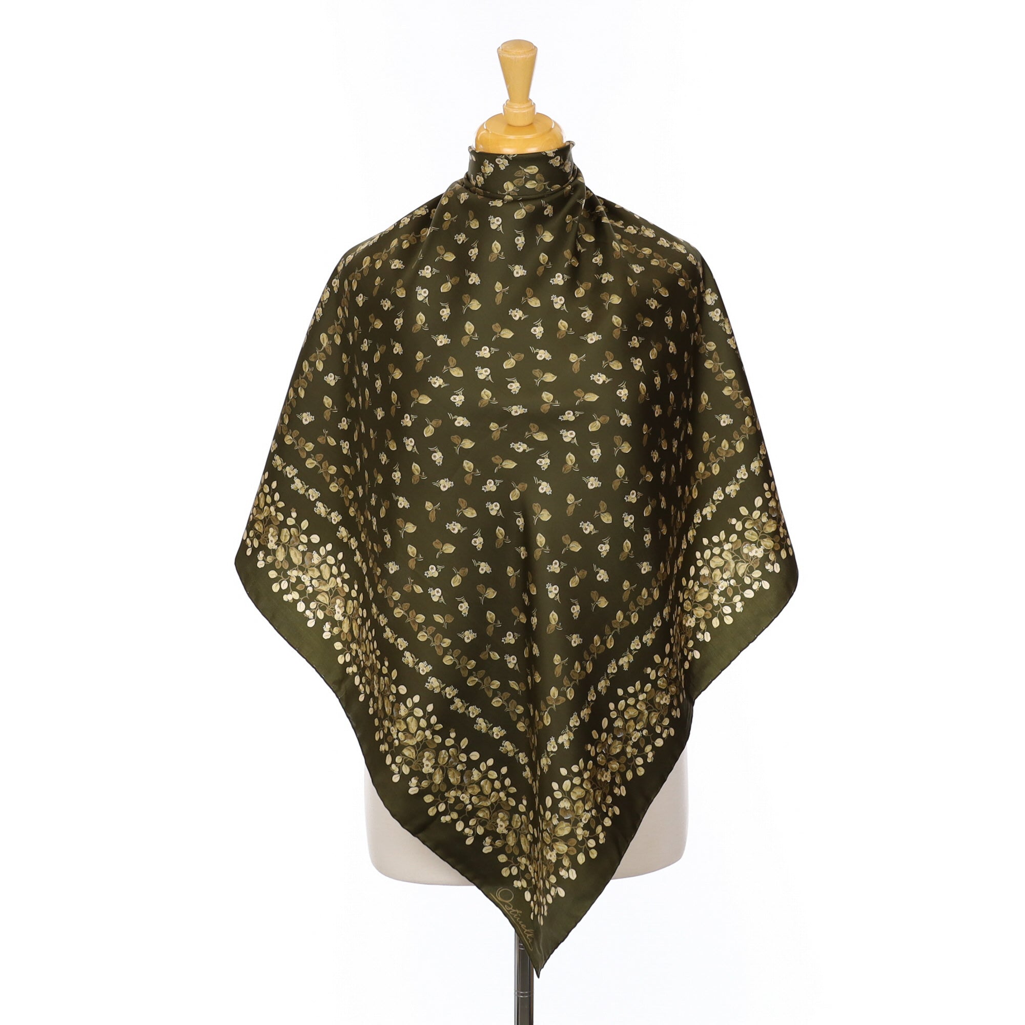 70’s Ostinelli Dark Green Vintage Silk Scarf