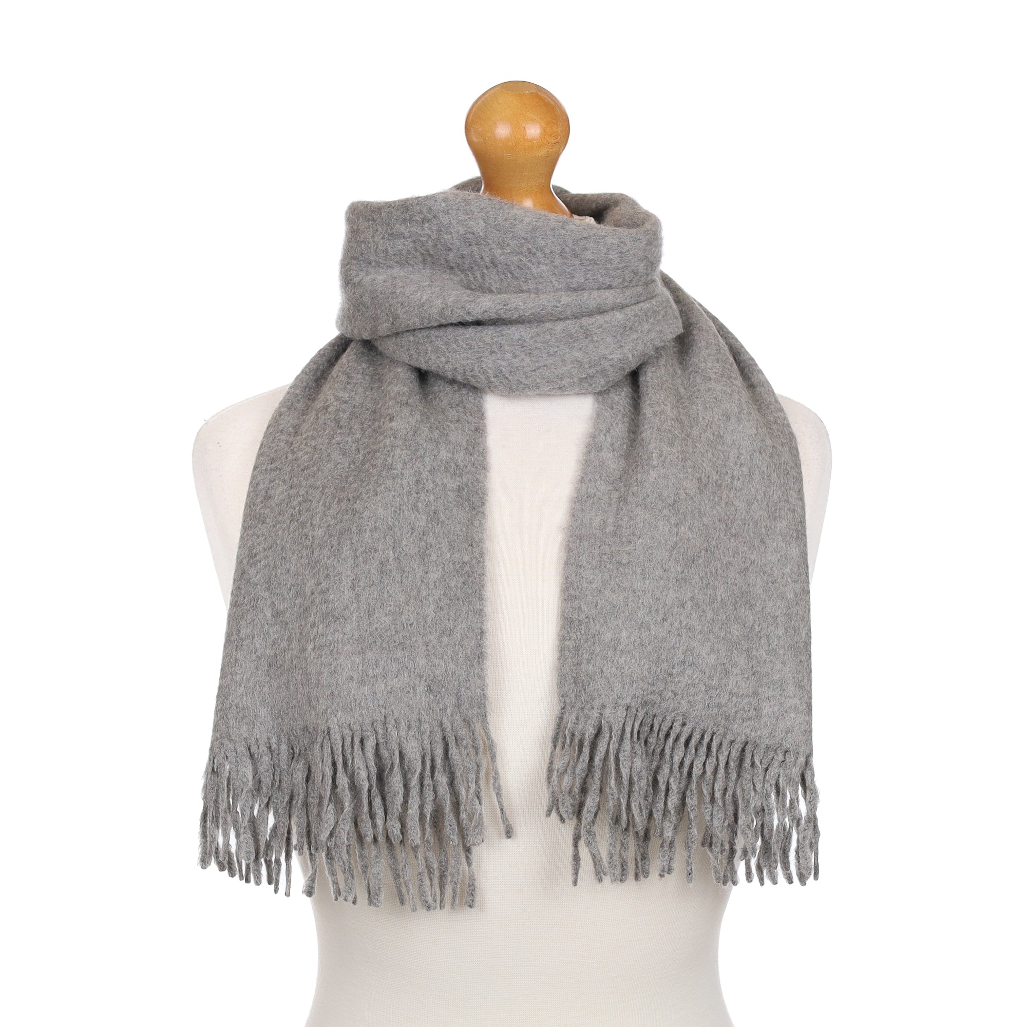 Smoke Grey Woven Cashmere Scarf
