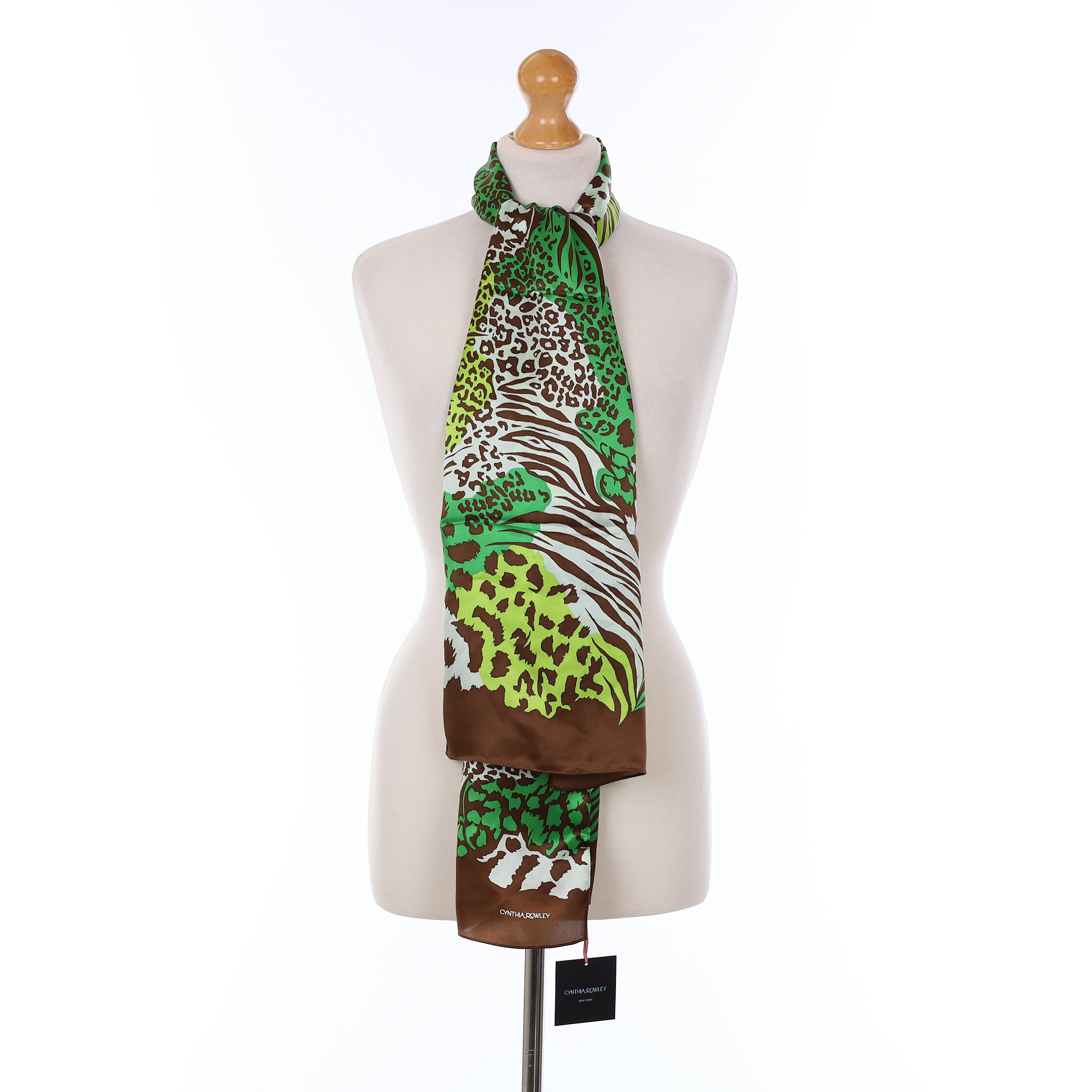 Brand New Cynthia Rowley Animal Print Silk Scarf