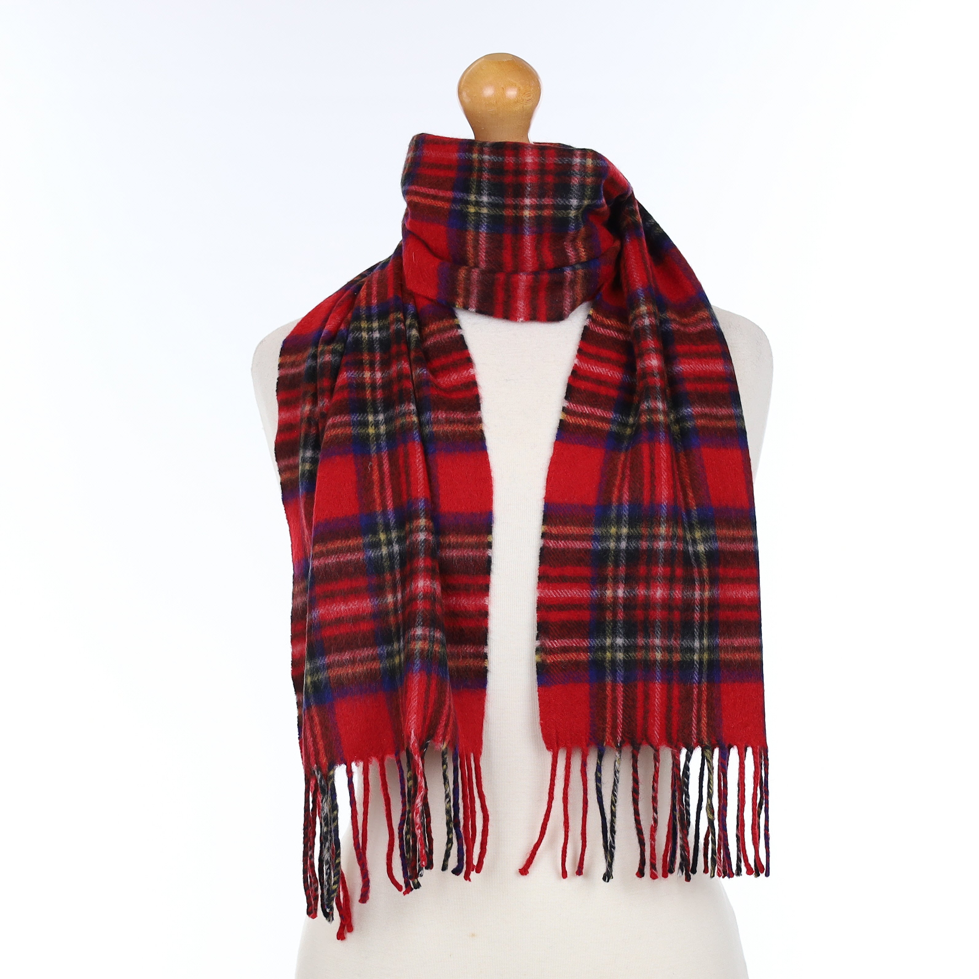 Red Tartan Cashmere Woven Scarf