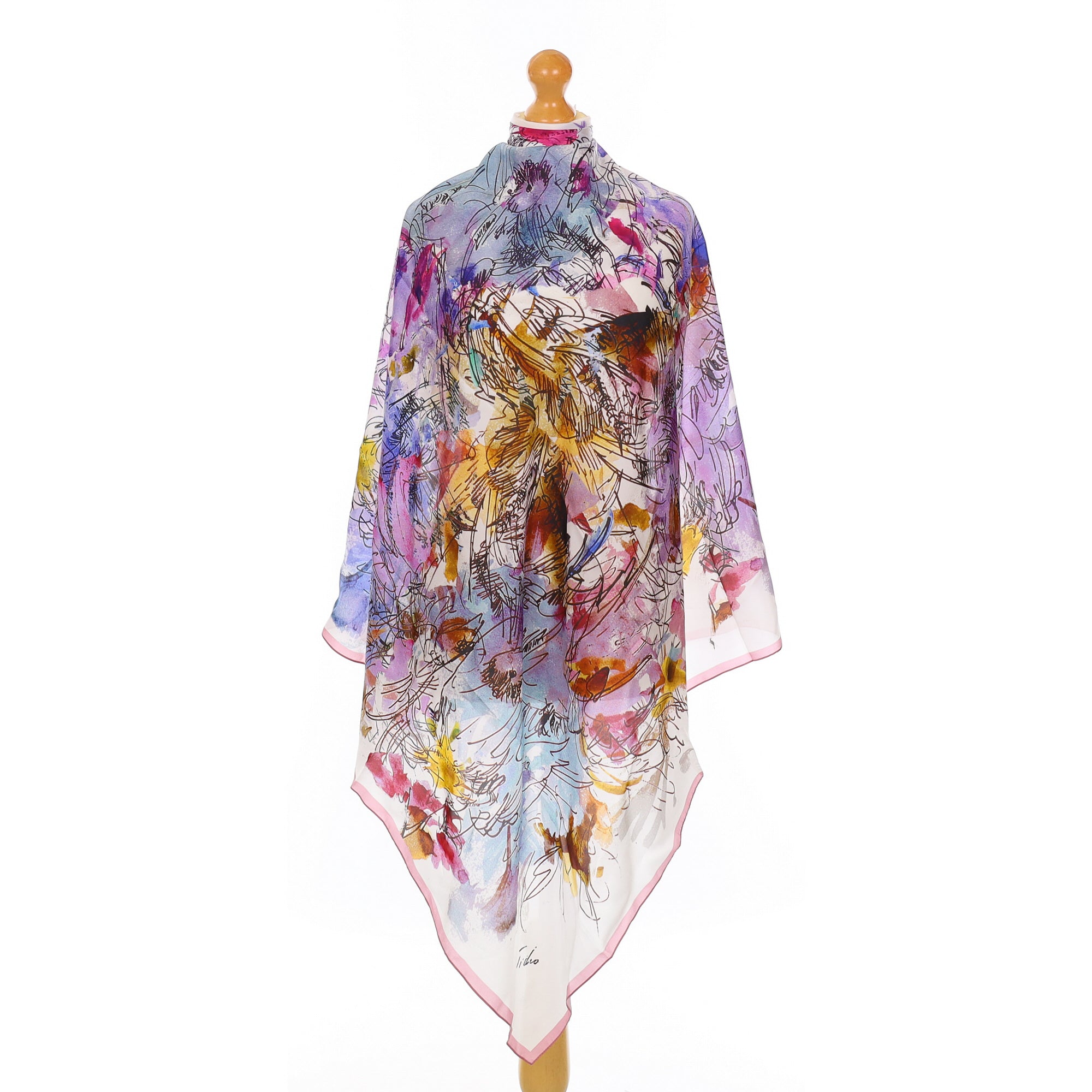 Brand New Abstract Sketch Silk Scarf