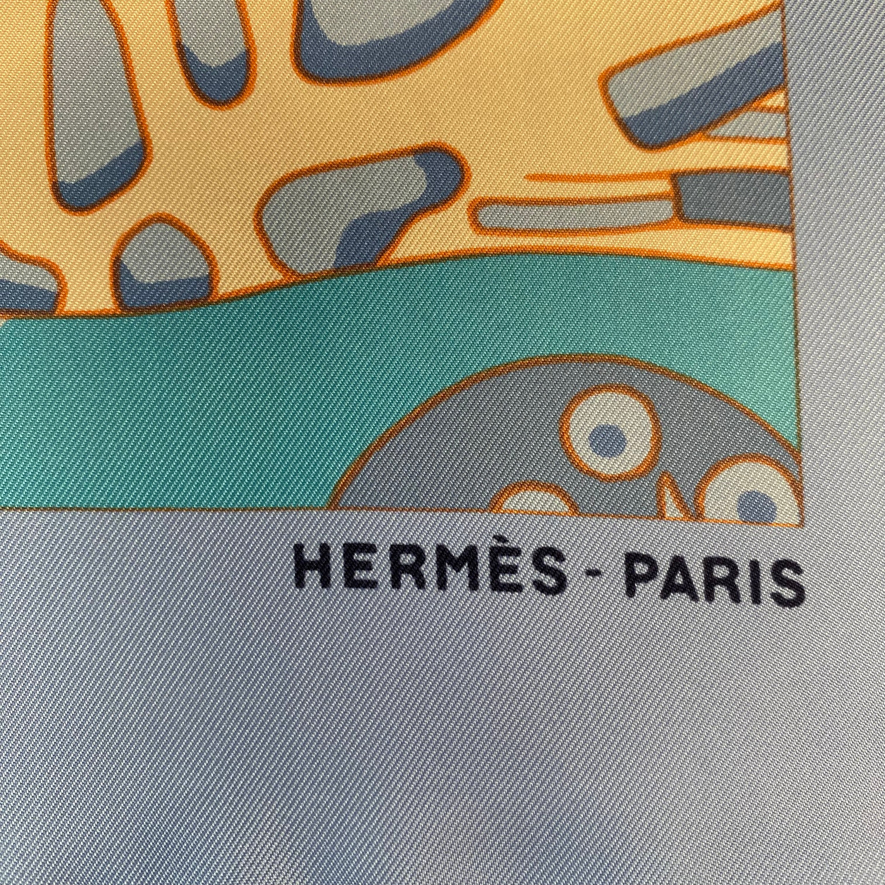 Pristine Hermès Grands Fonds Detail Silk Scarf