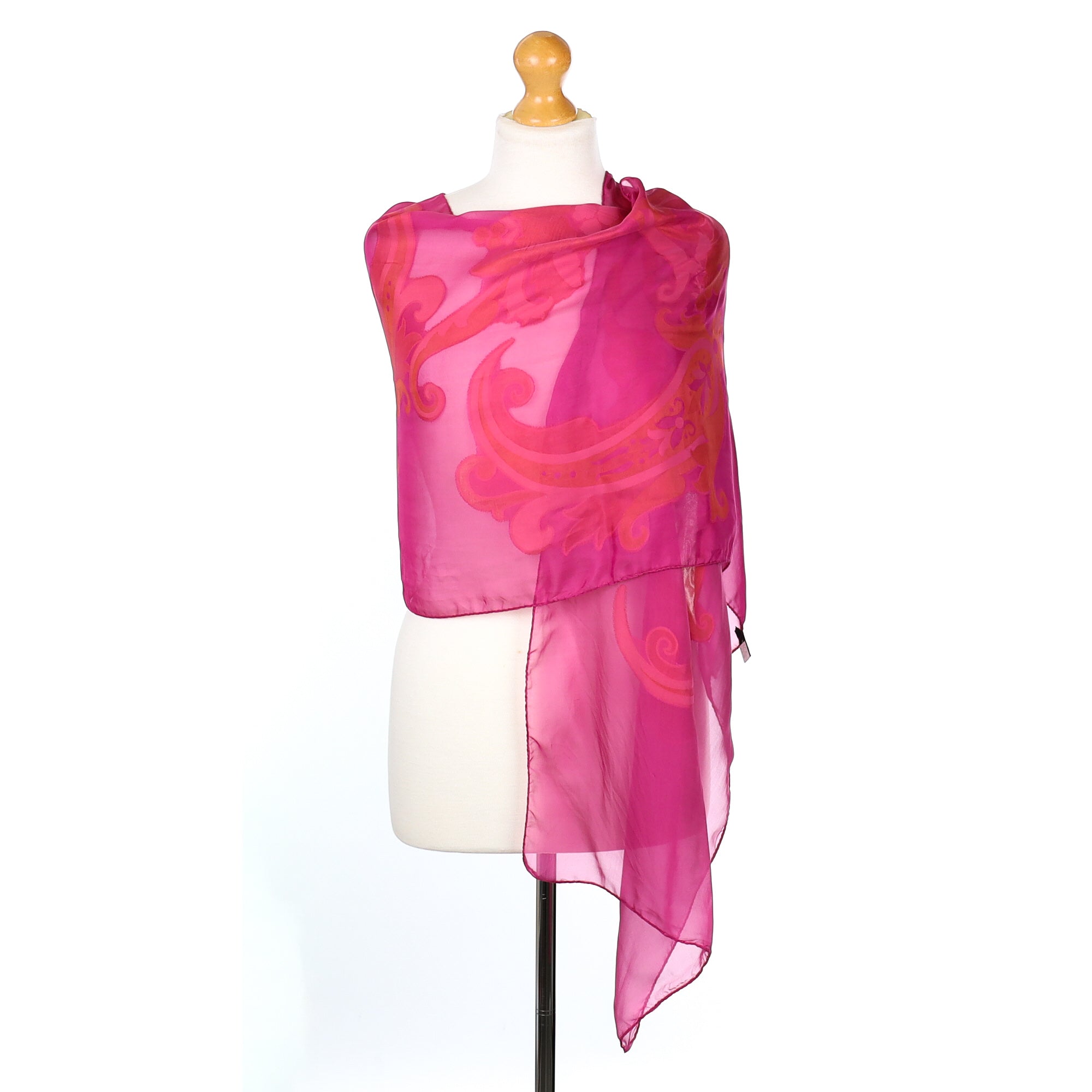 Etro Pink Chiffon Silk Scarf