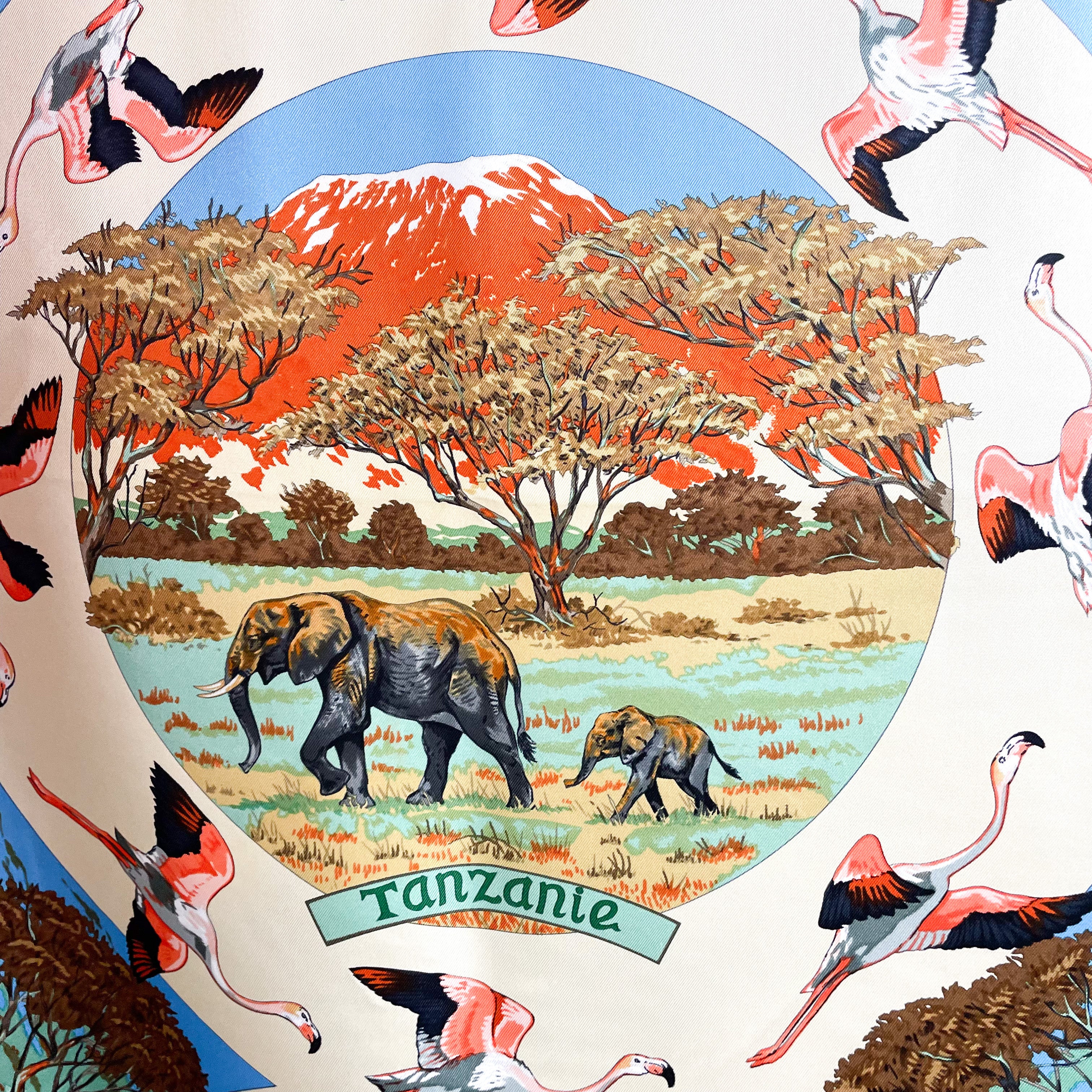 Boxed Hermes Tanzanie Designer Silk Scarf