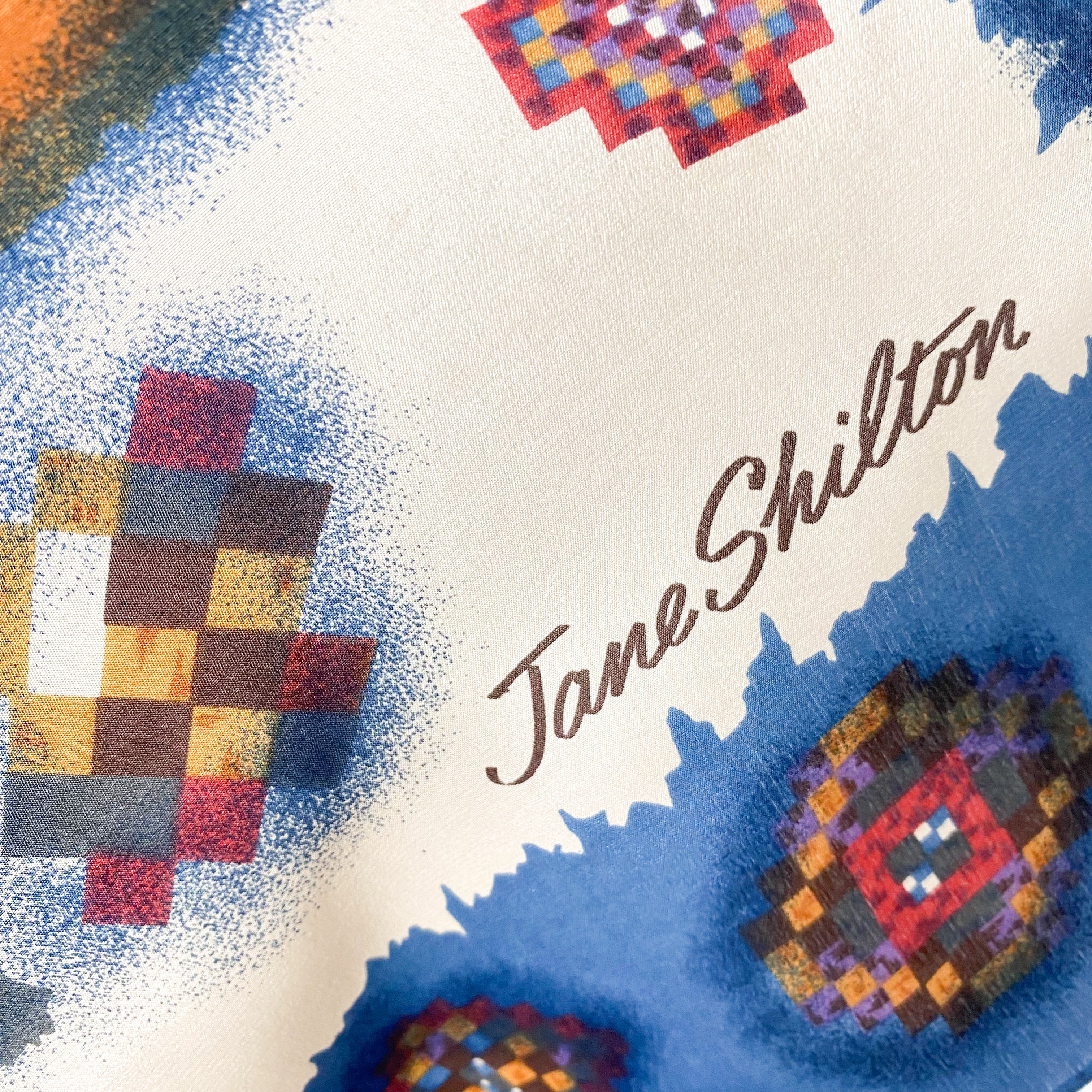 Crêpe Jane Shilton Aztec Vintage Silk Scarf
