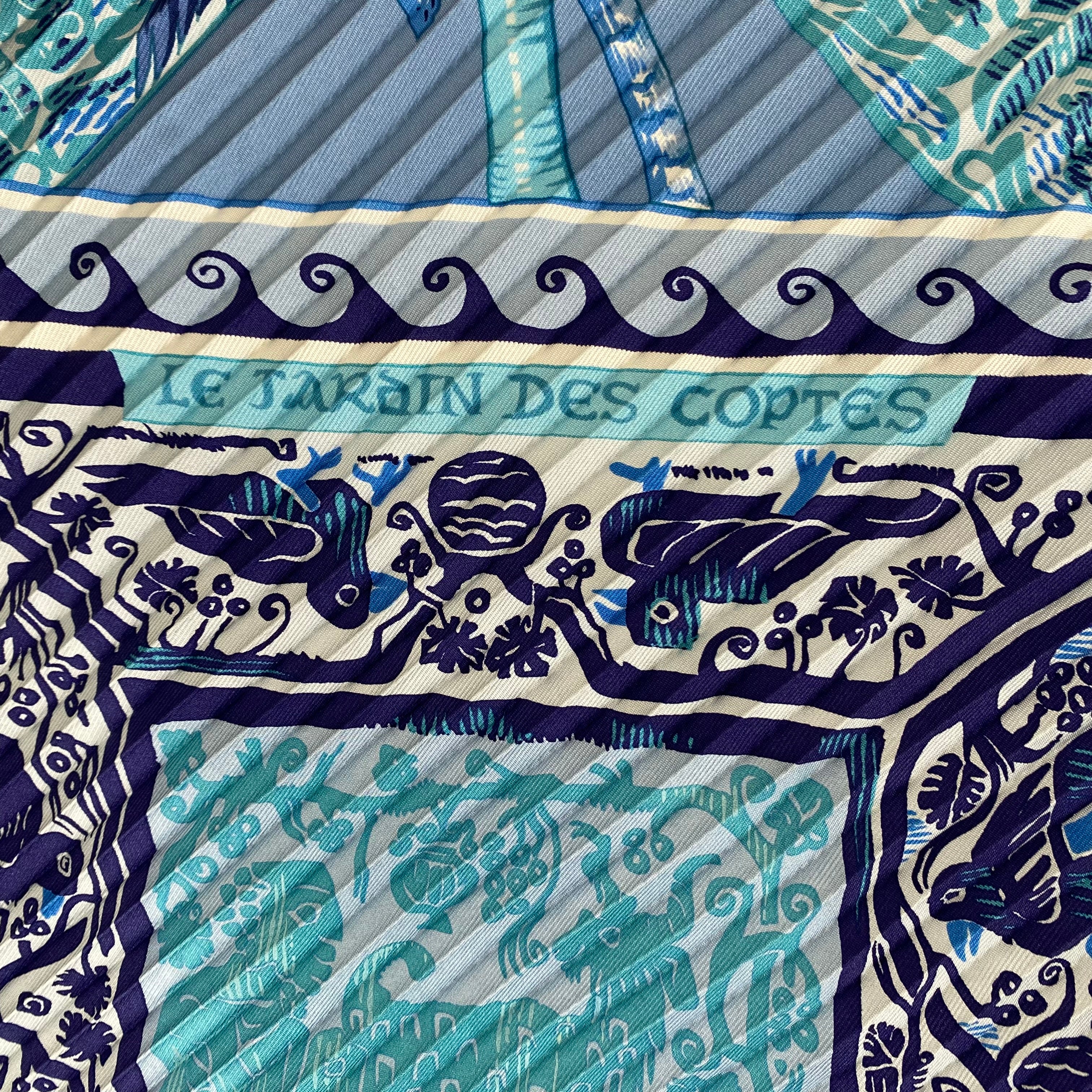 Hermès Le Jardin des Coptes Silk Plissé Scarf